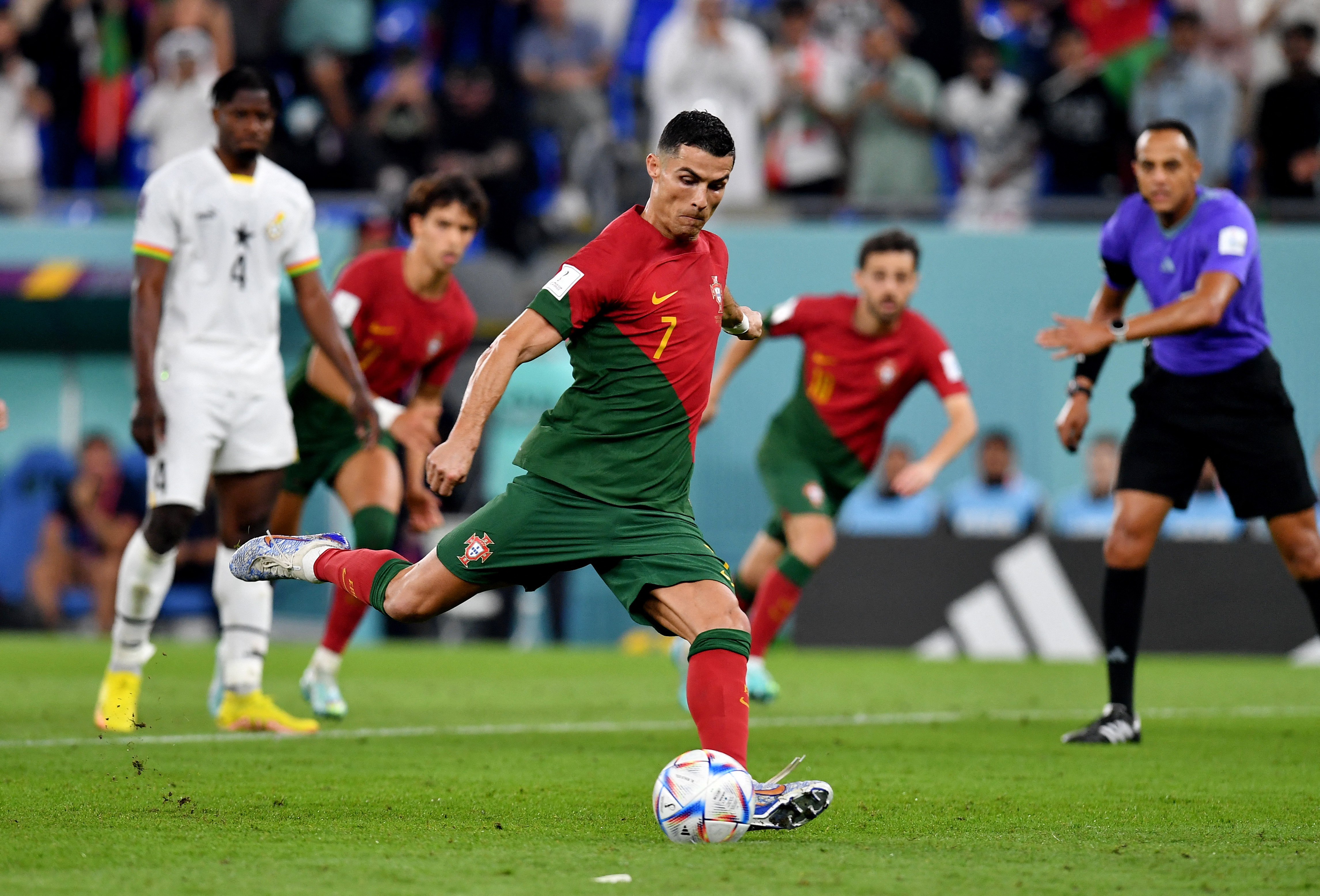 Portugal's Ronaldo is first player to score in five World Cups after goal v Ghana