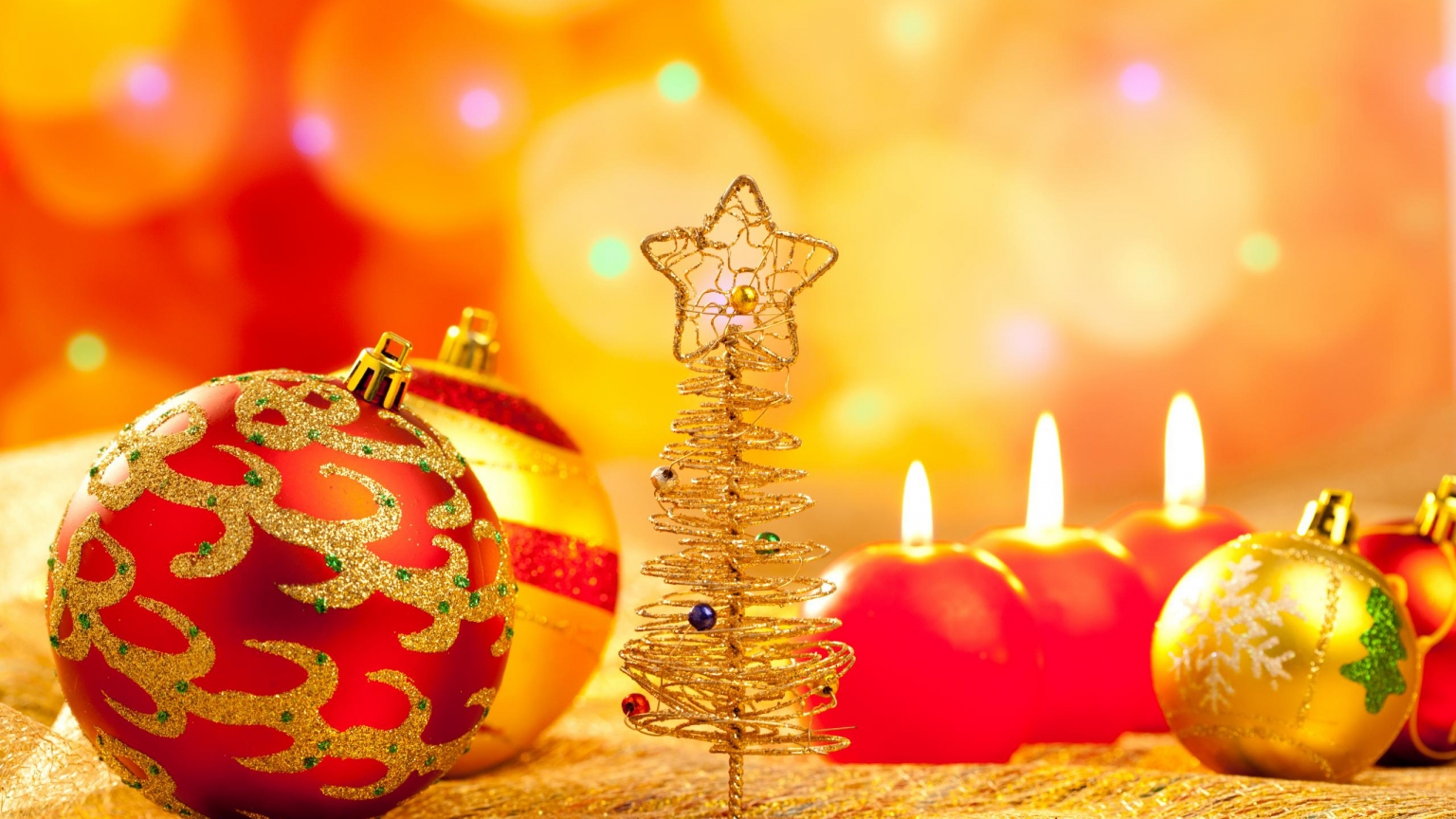 Special Christmas Ornaments 1536 x 864 HDTV Wallpaper