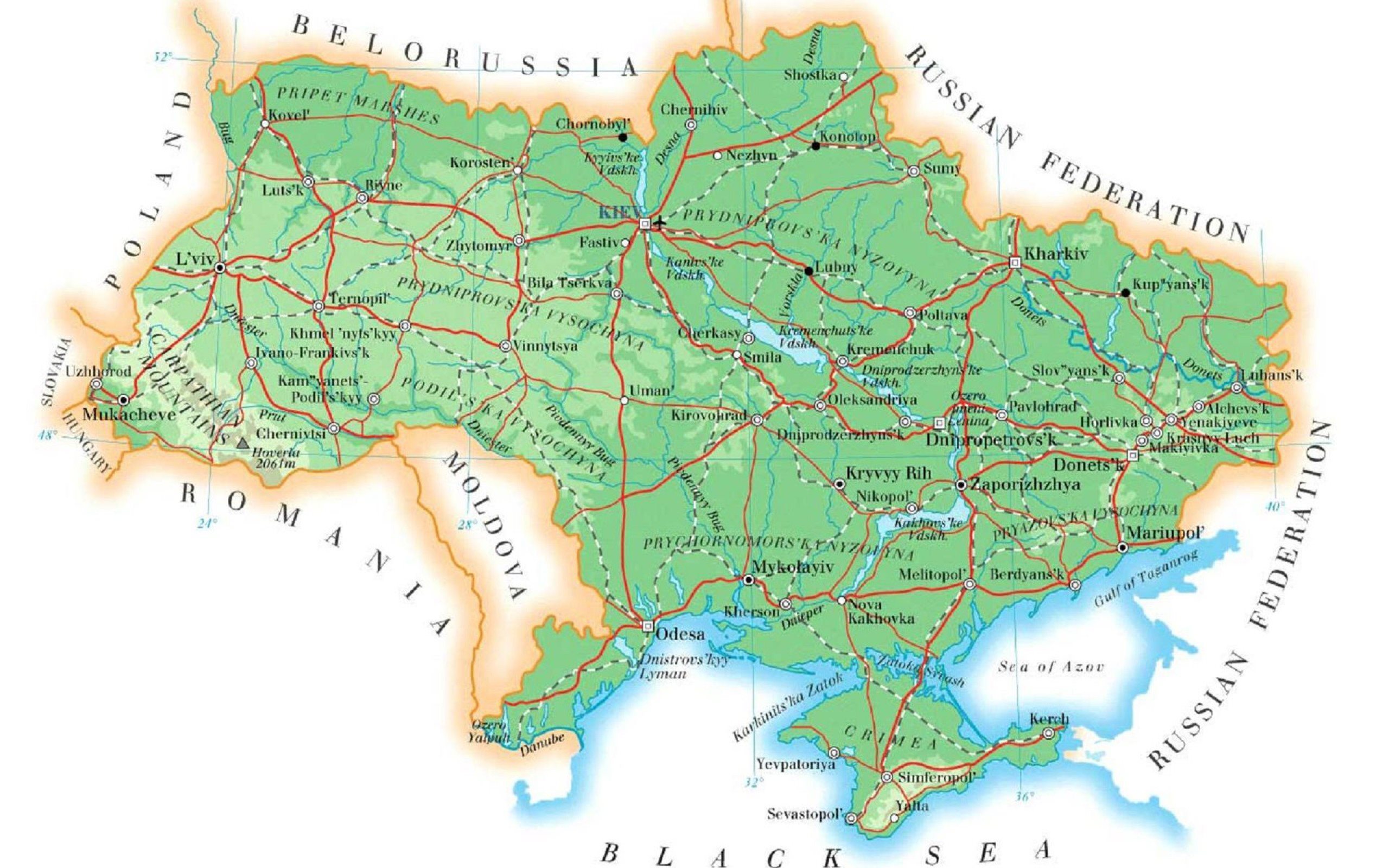 Download wallpaper map of ukraine, ukraine, map for desktop with resolution 2560x1600. High Quality HD picture wallpaper