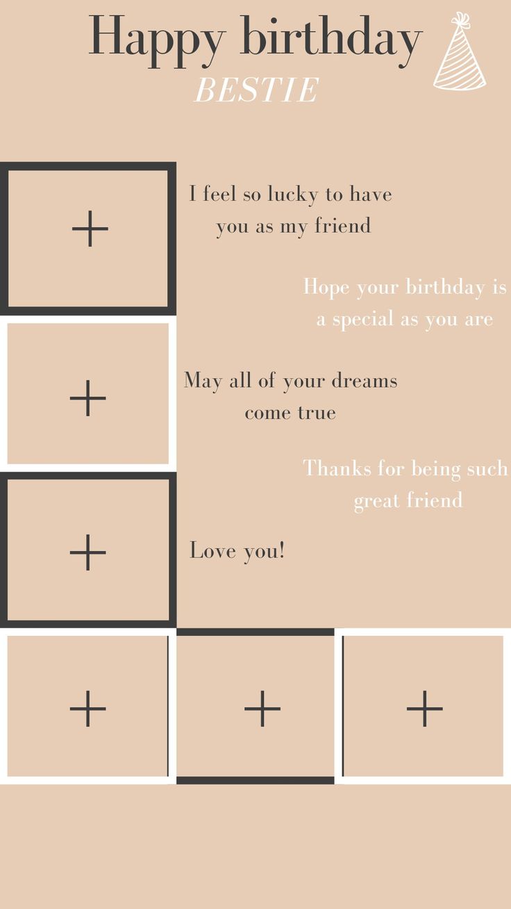 Best friend's birthday background for Instagram story. Happy birthday bestie, Birthday collage, Birthday captions instagram