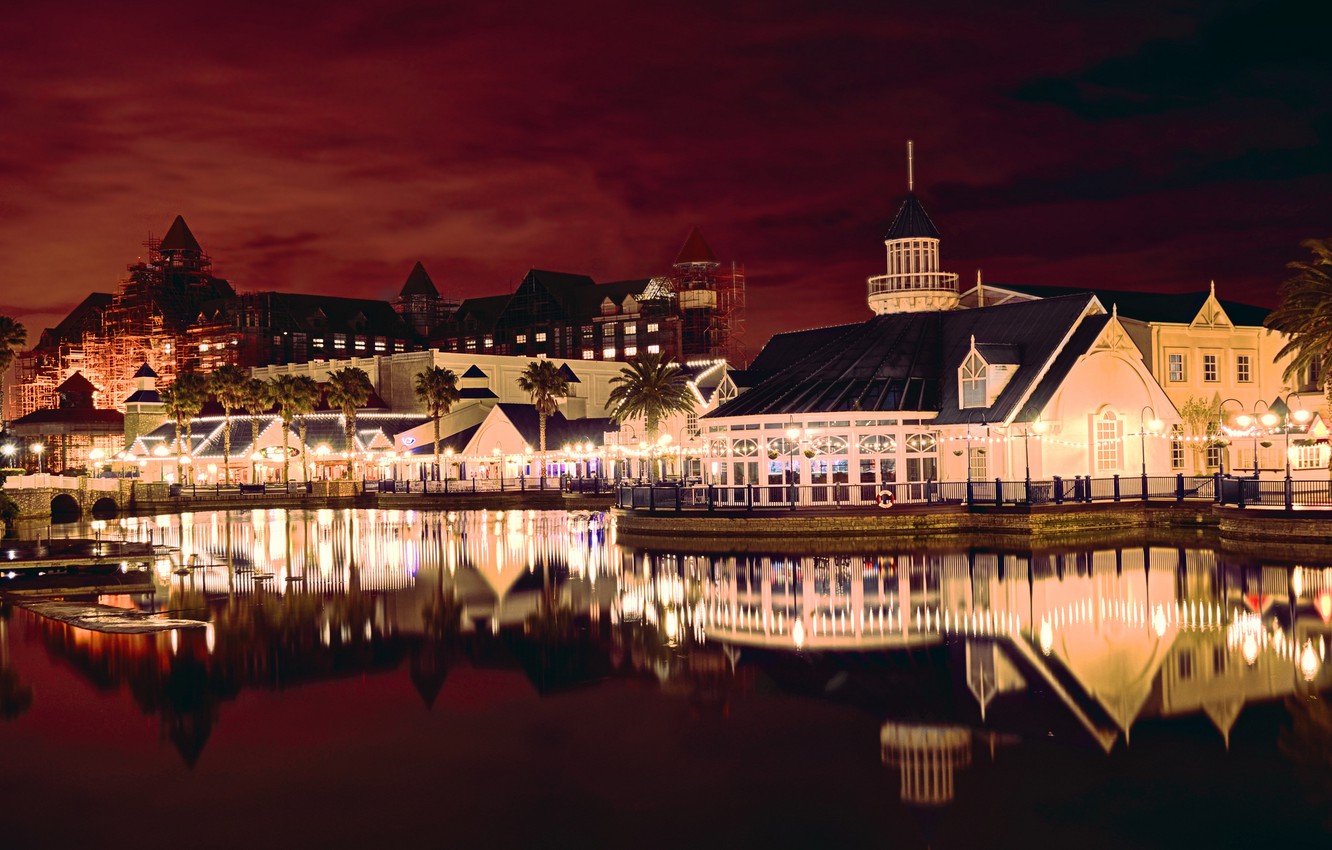 Wallpaper night, lights, glow, South Africa, Port Elizabeth image for desktop, section город