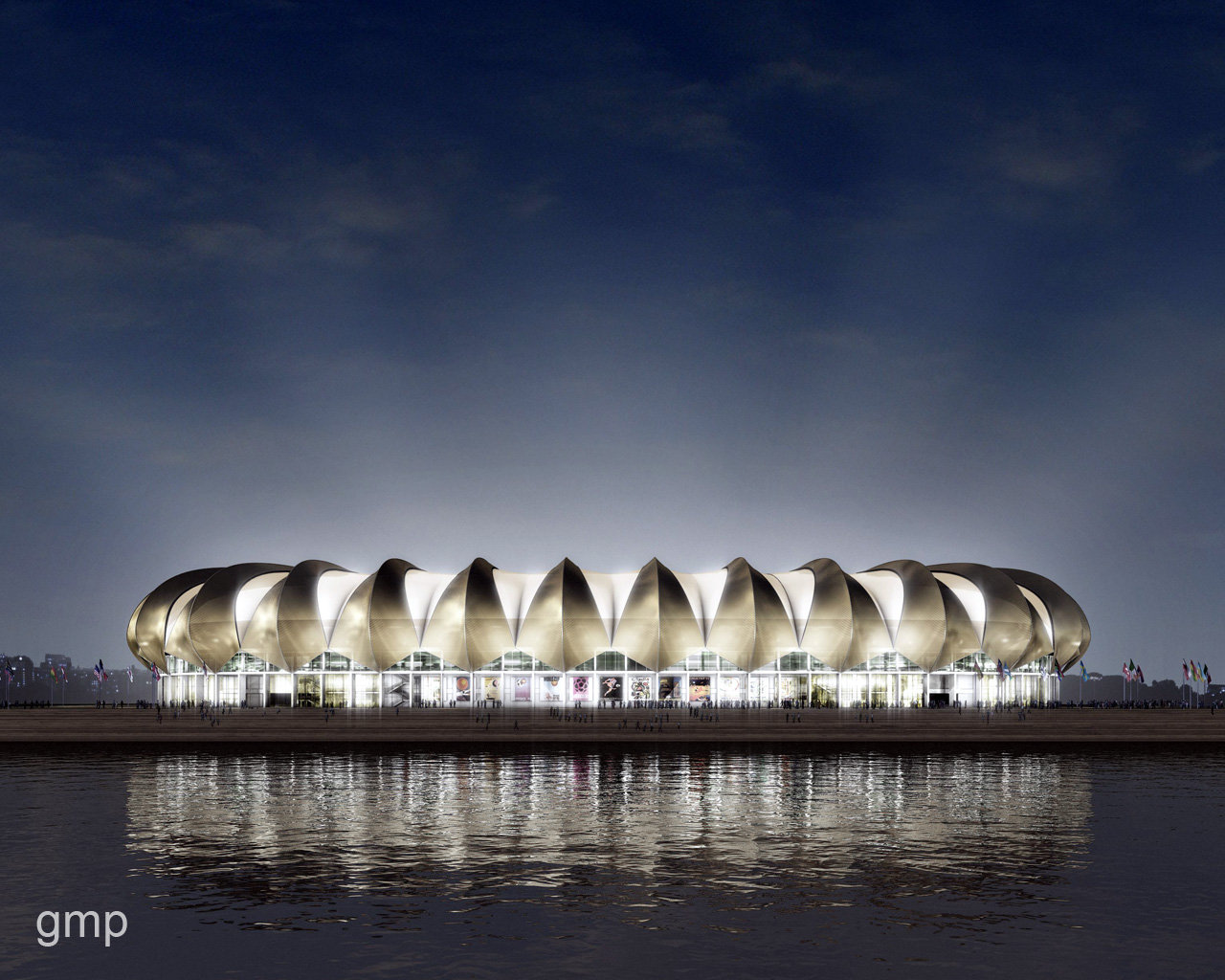 Download Wallpaper reflection evening football stadium south africa port elizabeth, 1280x1024, Nelson Mandela Bay Stadium, Port Elizabeth, South Africa