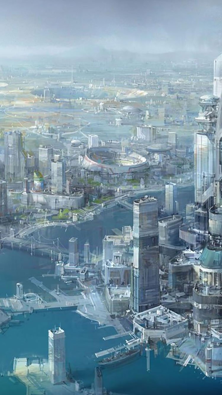 Futuristic City iPhone Wallpaper