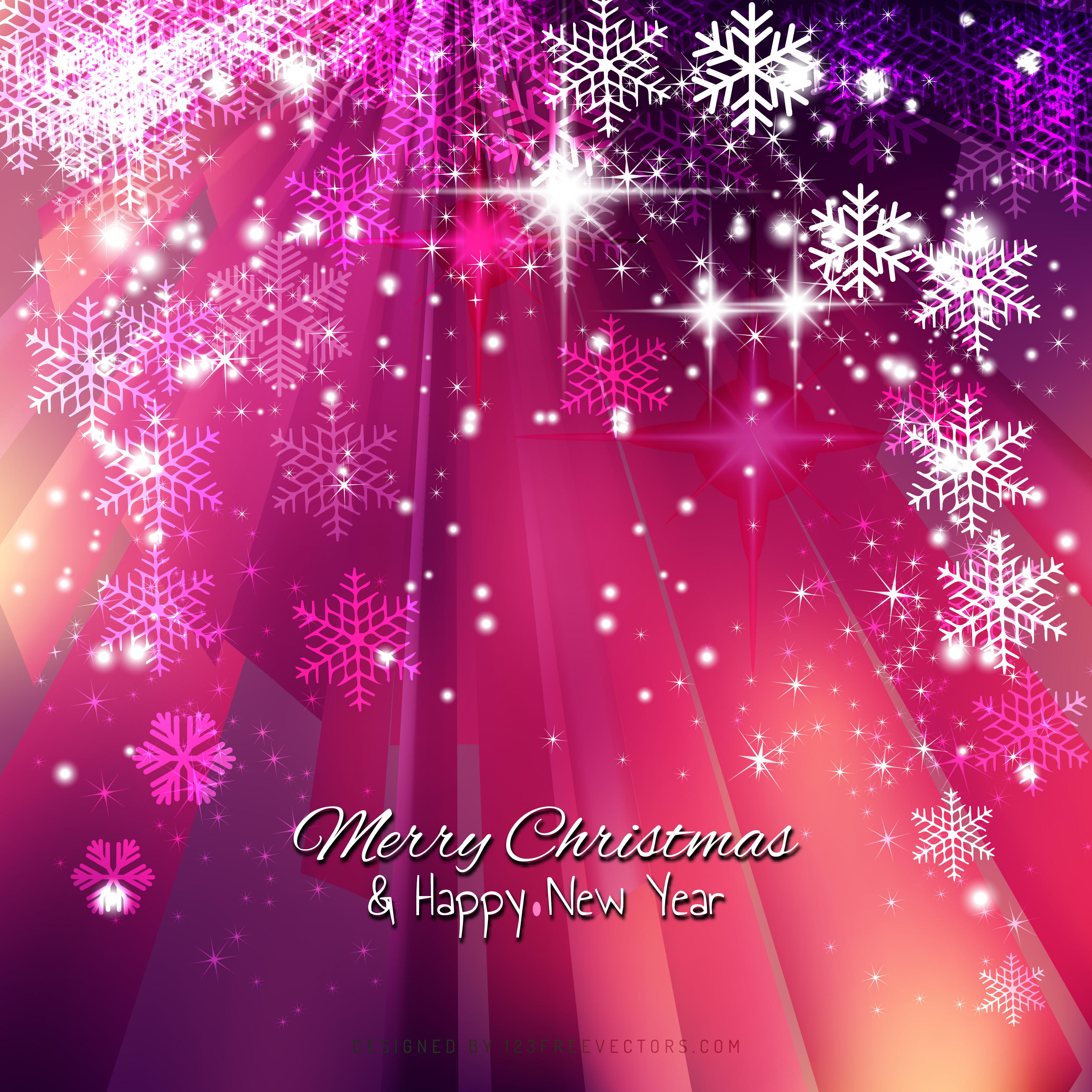 Pink Sparkles Christmas Snowflake Background Design