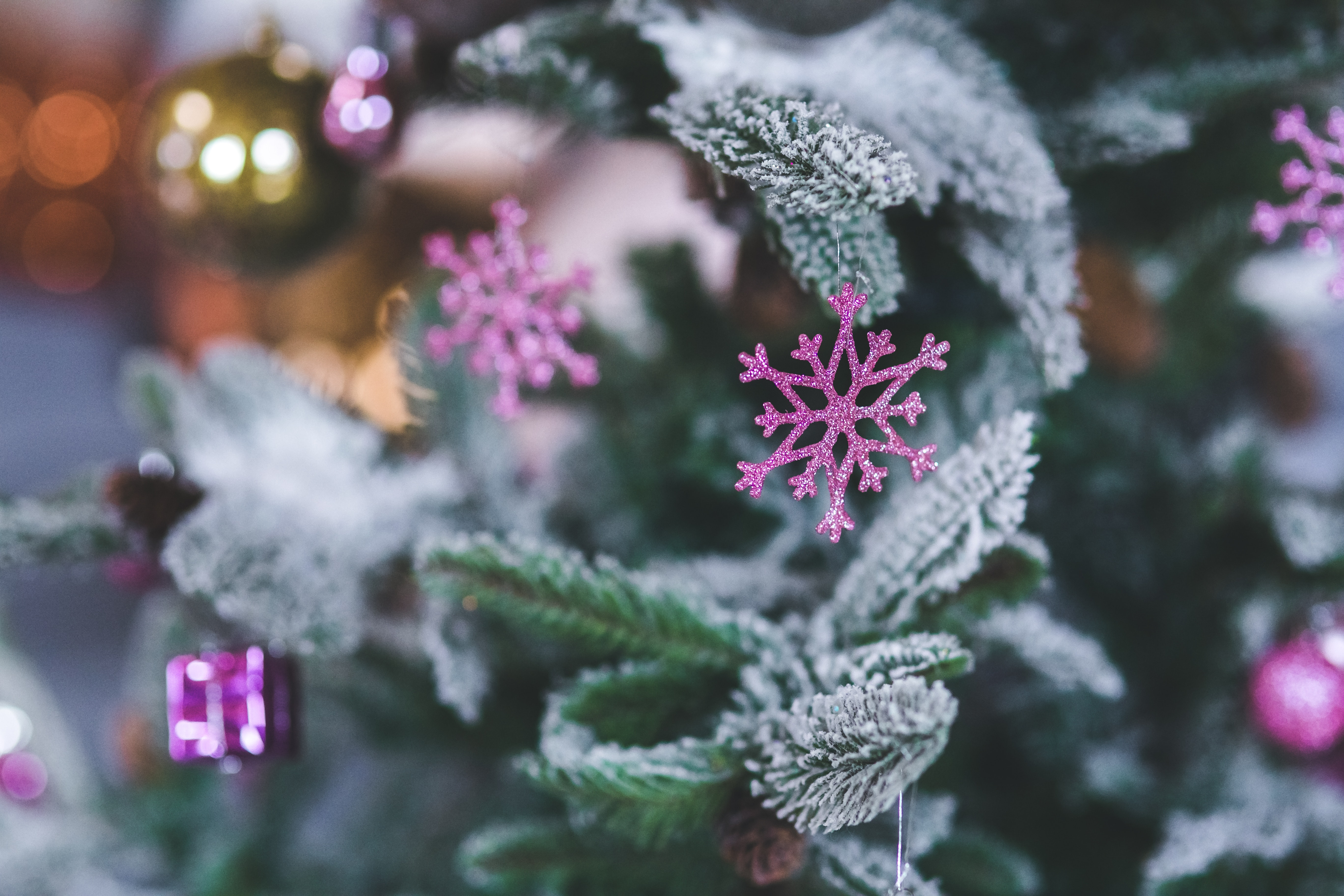 Pink Snowflake. Christmas Tree Decoration · Free
