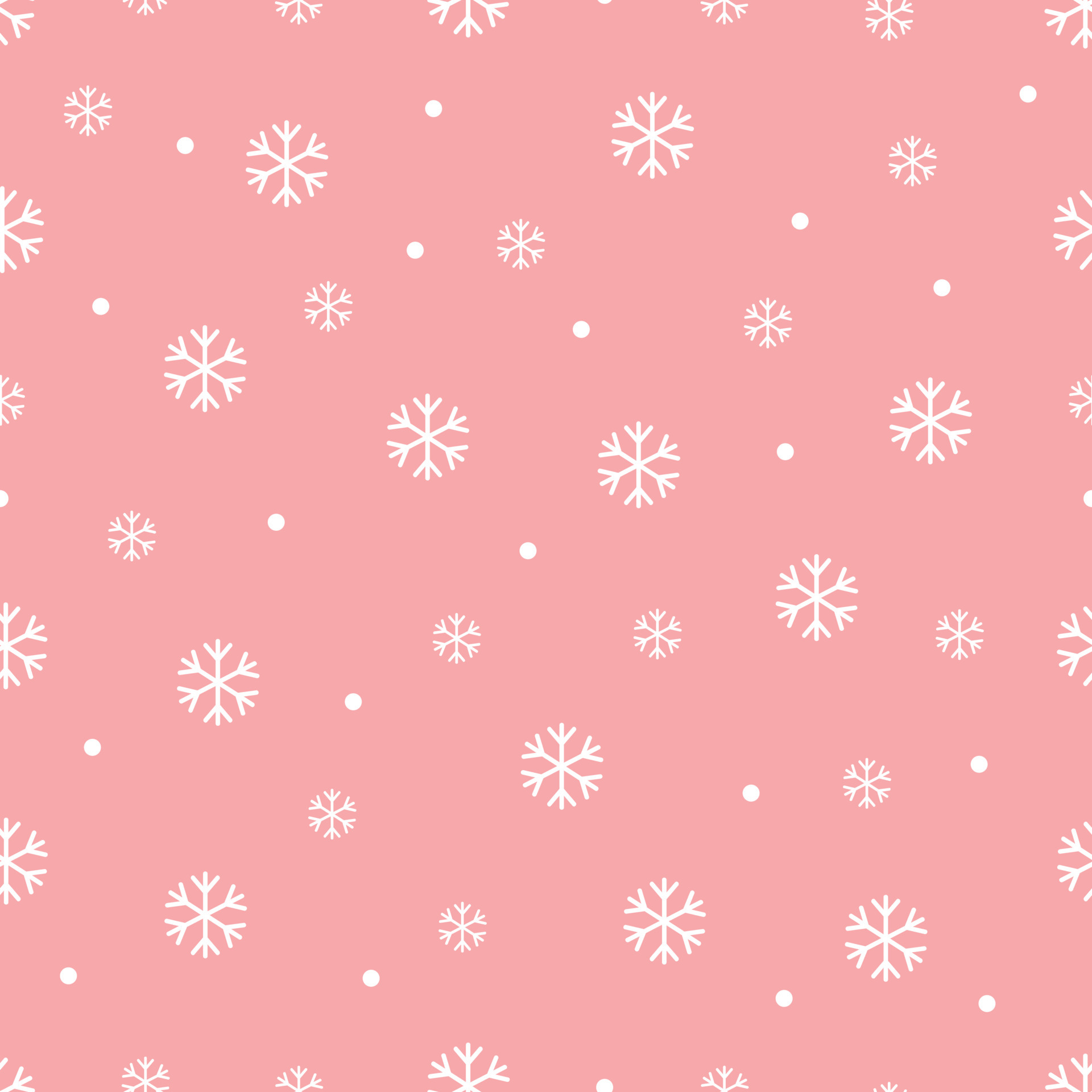 Seamless Christmas pattern. White snowflakes on pink background. vector design for print, decorative wallpaper, Christmas celebration