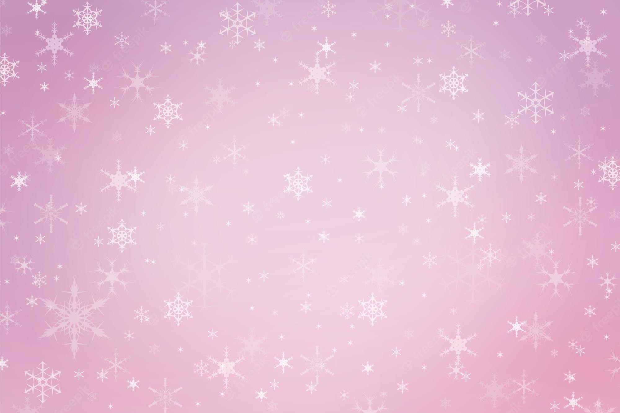 Premium Photo. Abstract pastel soft pink christmas holiday winter background of falling snow bokeh and snowflakes