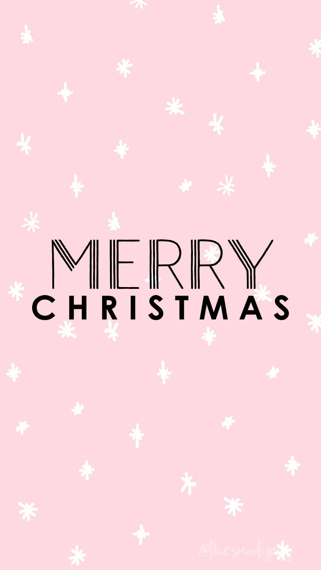 Download Pink Snowflakes Christmas Phone Wallpaper