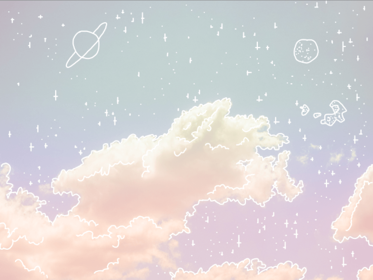 Pastel Aesthetic Clouds Wallpaper