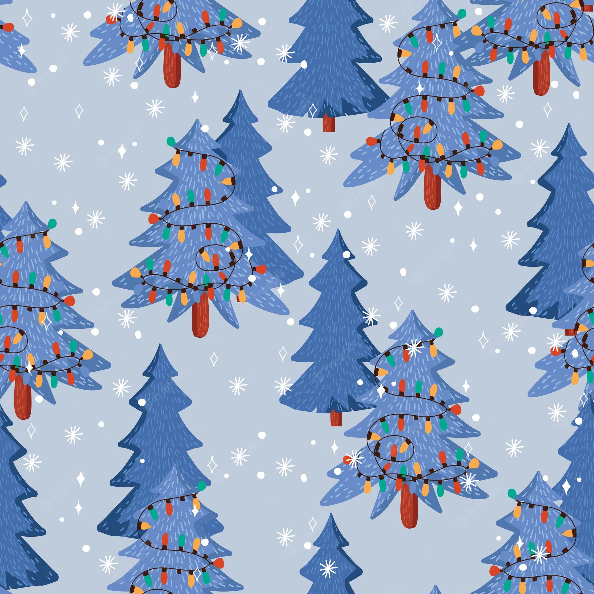 Premium Vector. Colourful christmas trees seamless pattern with christmas ornament vector illustration design for fashion fabric textile wallpaper wrapping and all prints