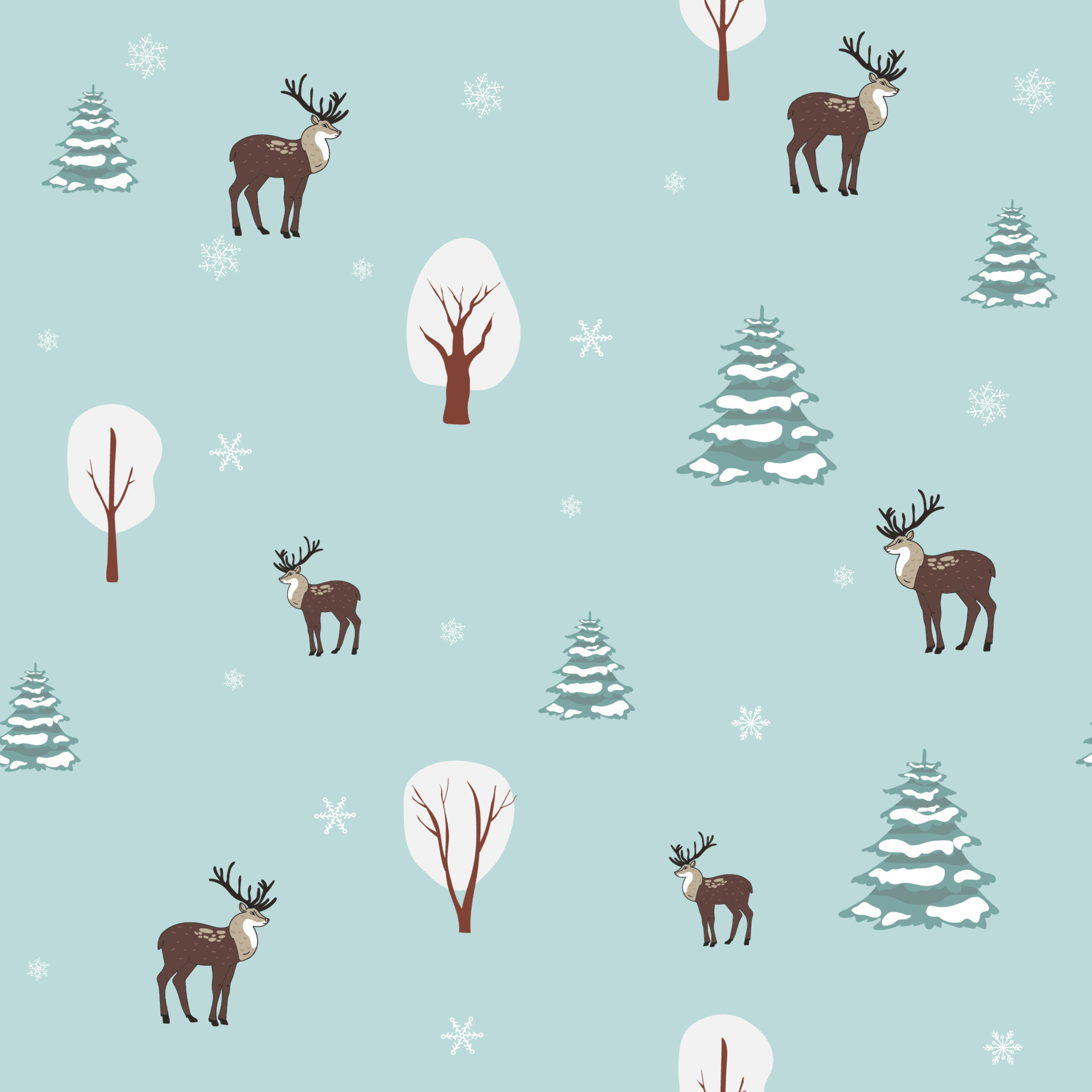 Christmas Winter Deer Wallpapers - Wallpaper Cave