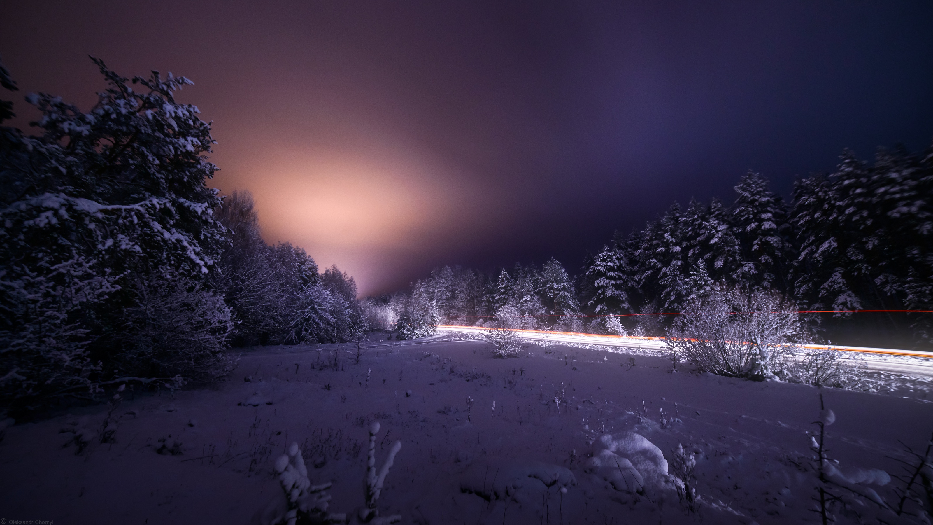 Nature Night Snow Time Lapse Winter Wallpaper:3200x1800