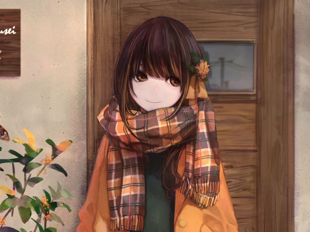 Wallpaper winter, cute, anime girl, artwork desktop wallpaper, HD image, picture, background, 06594f