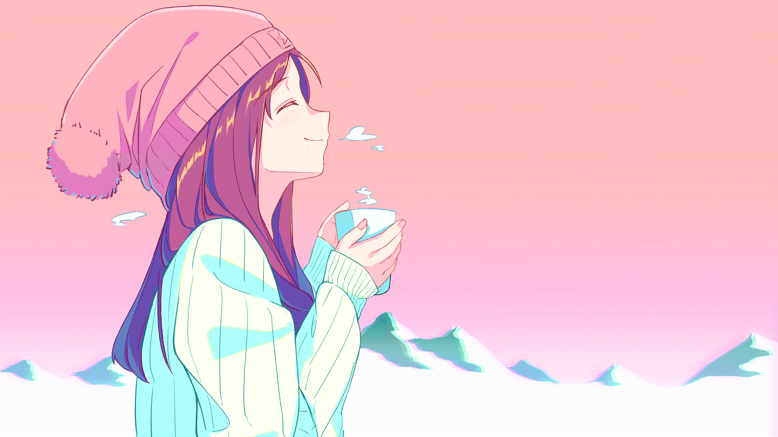 Download Aesthetic Anime Girl In Winter Wallpaper