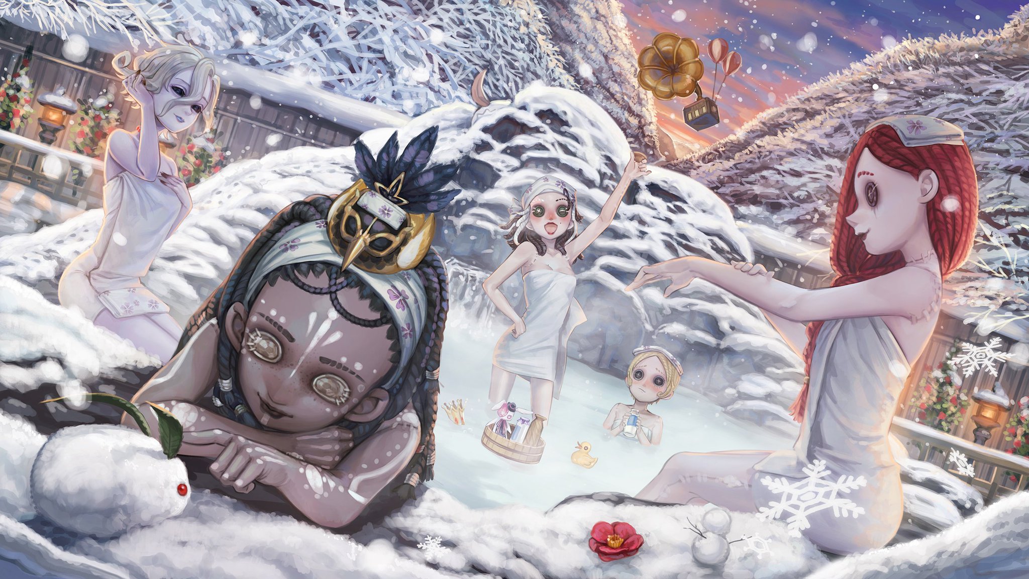 Identity V will be another good day for a winter spa in the snow. Will you give it a try? #IdentityV #winterspa