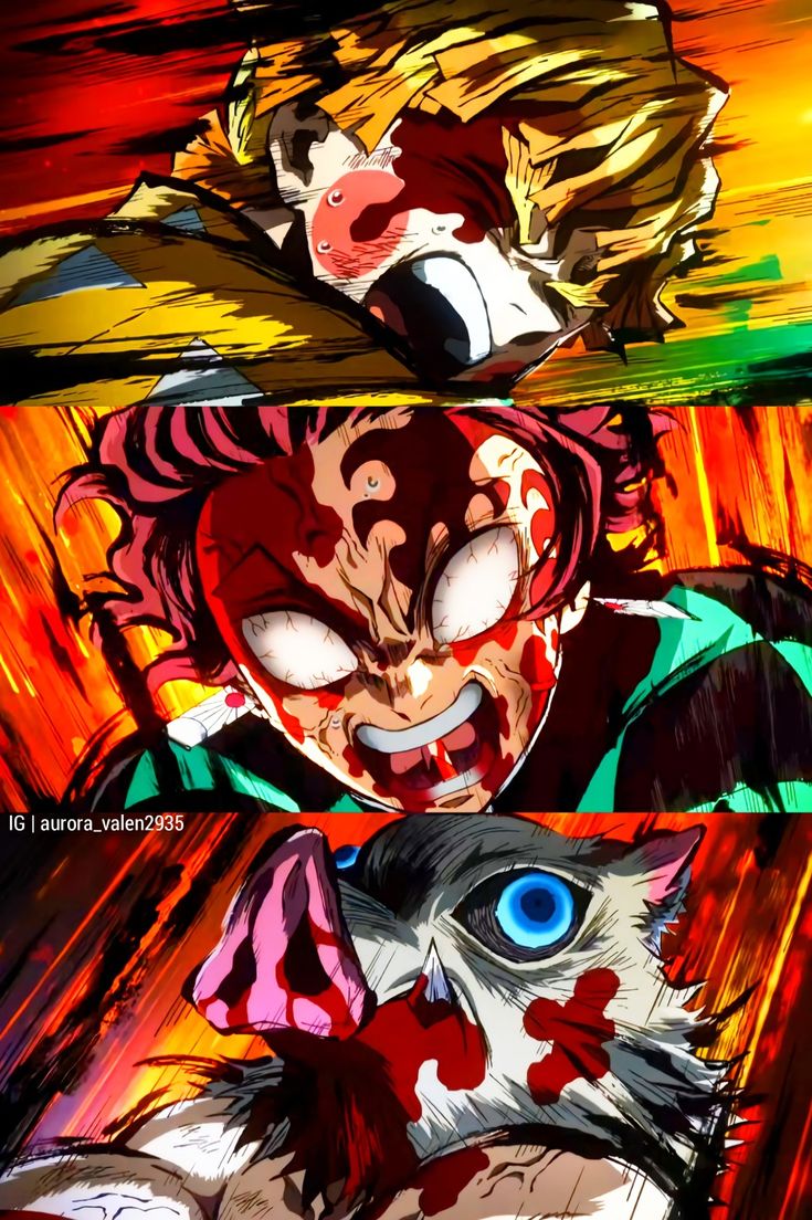 Tanjiro x Zenitsu x Inosuke. Anime art dark, Cool anime background, Anime canvas art