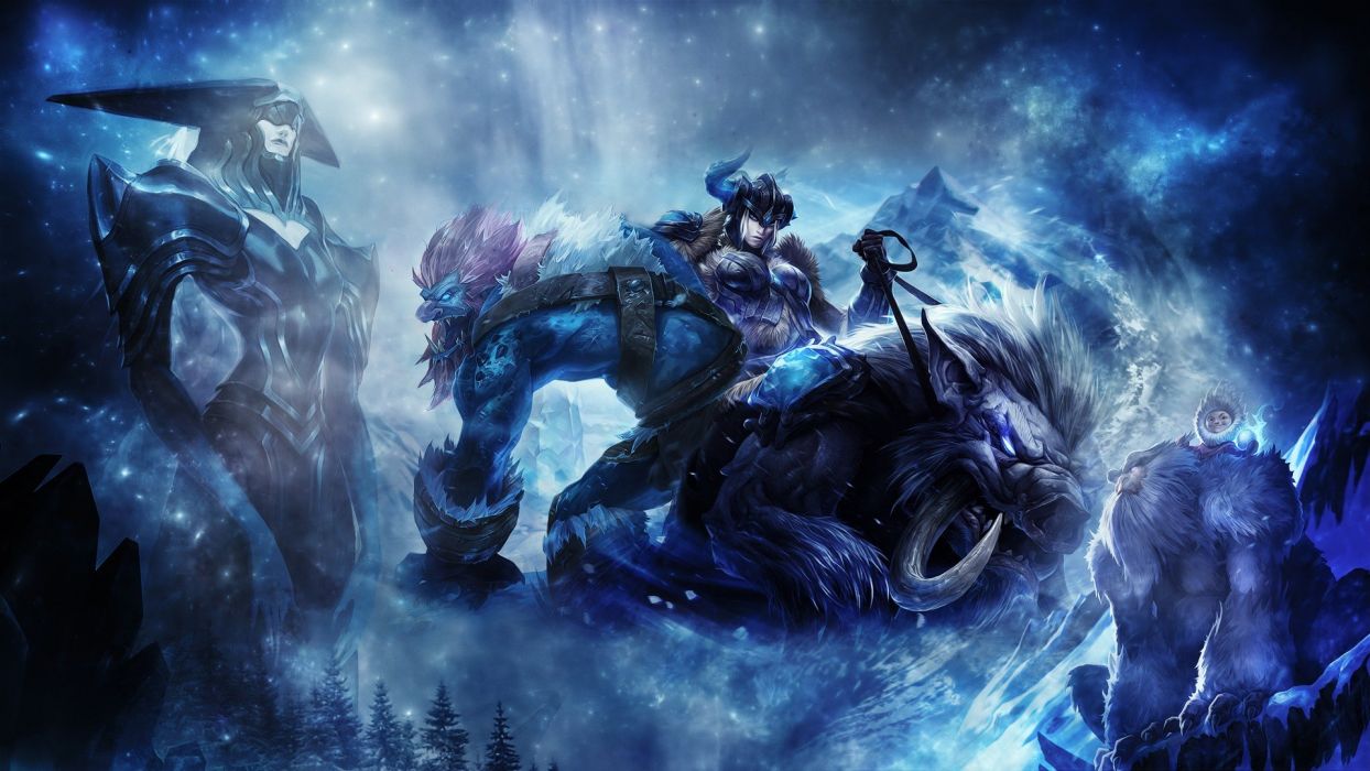Video games winter League of Legends fantasy art artwork wallpaperx1080