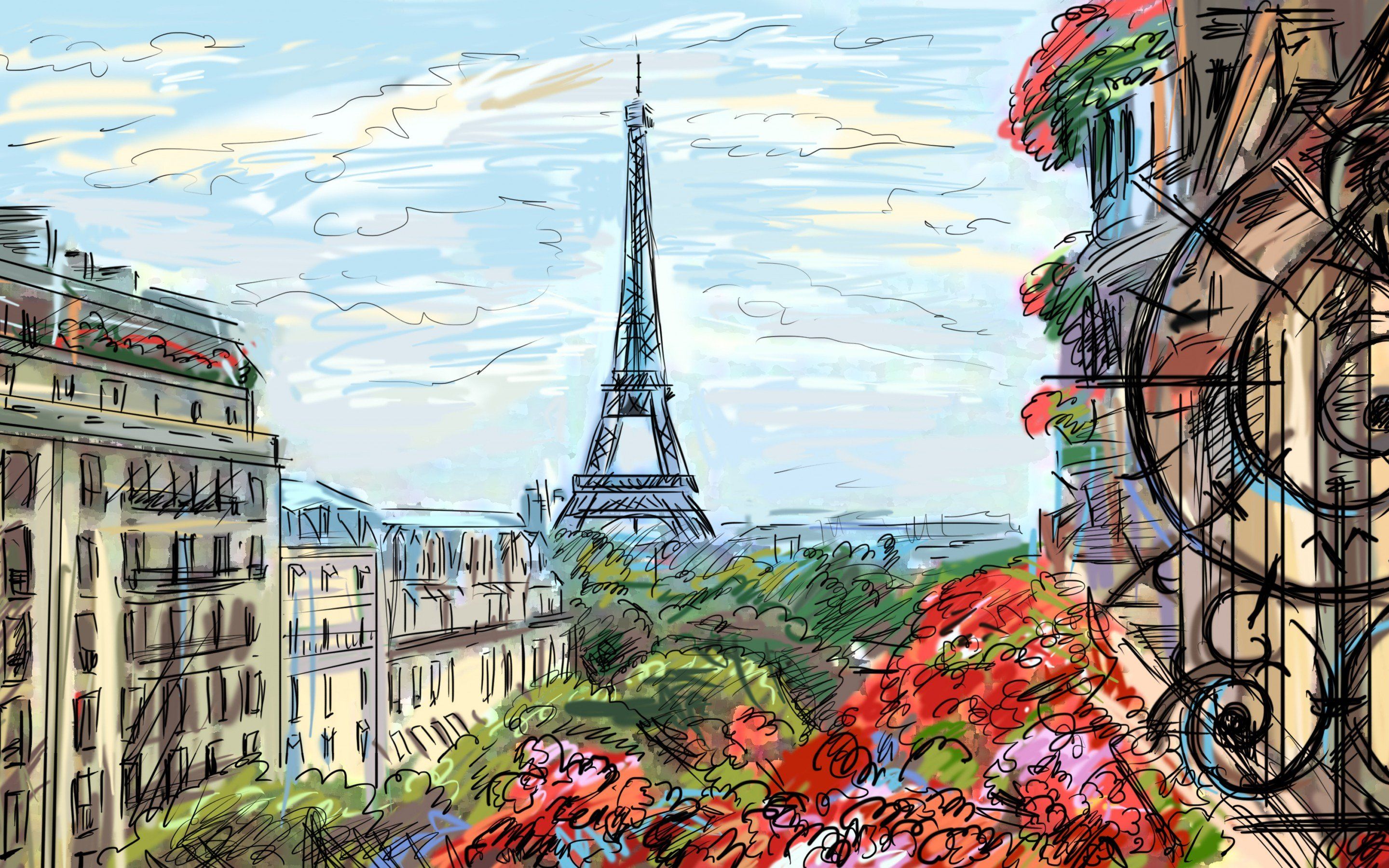 Paris Painting Wallpapers Wallpaper Cave