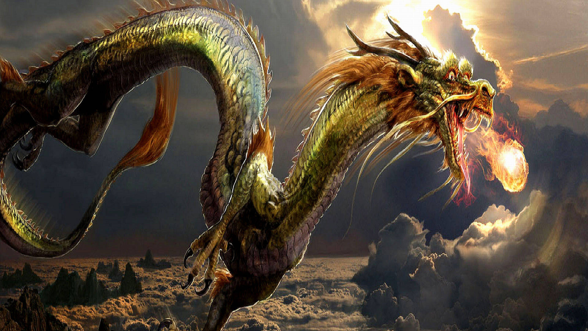 Download Mighty Chinese Dragon Wallpaper