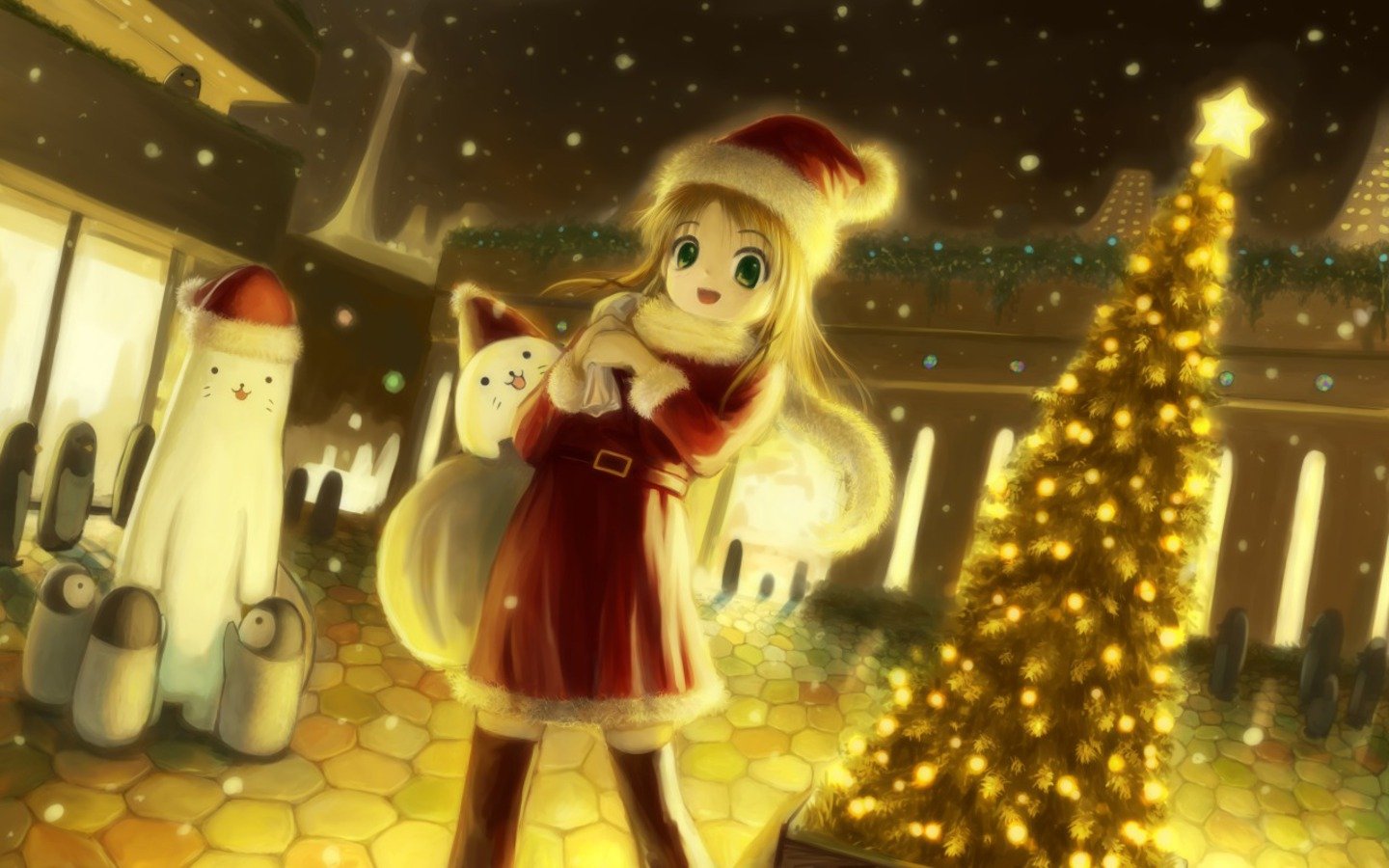 christmas, Anime, Girls Wallpaper HD / Desktop and Mobile Background