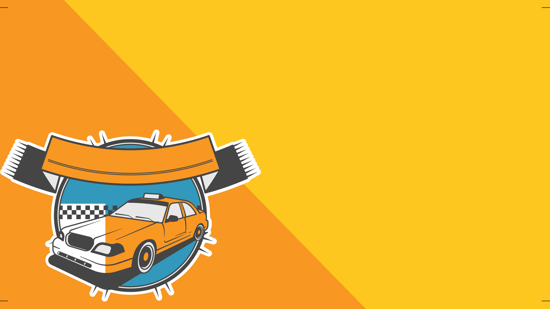 Free Taxi Station Powerpoint & Transportation, Yellow PPT Background and