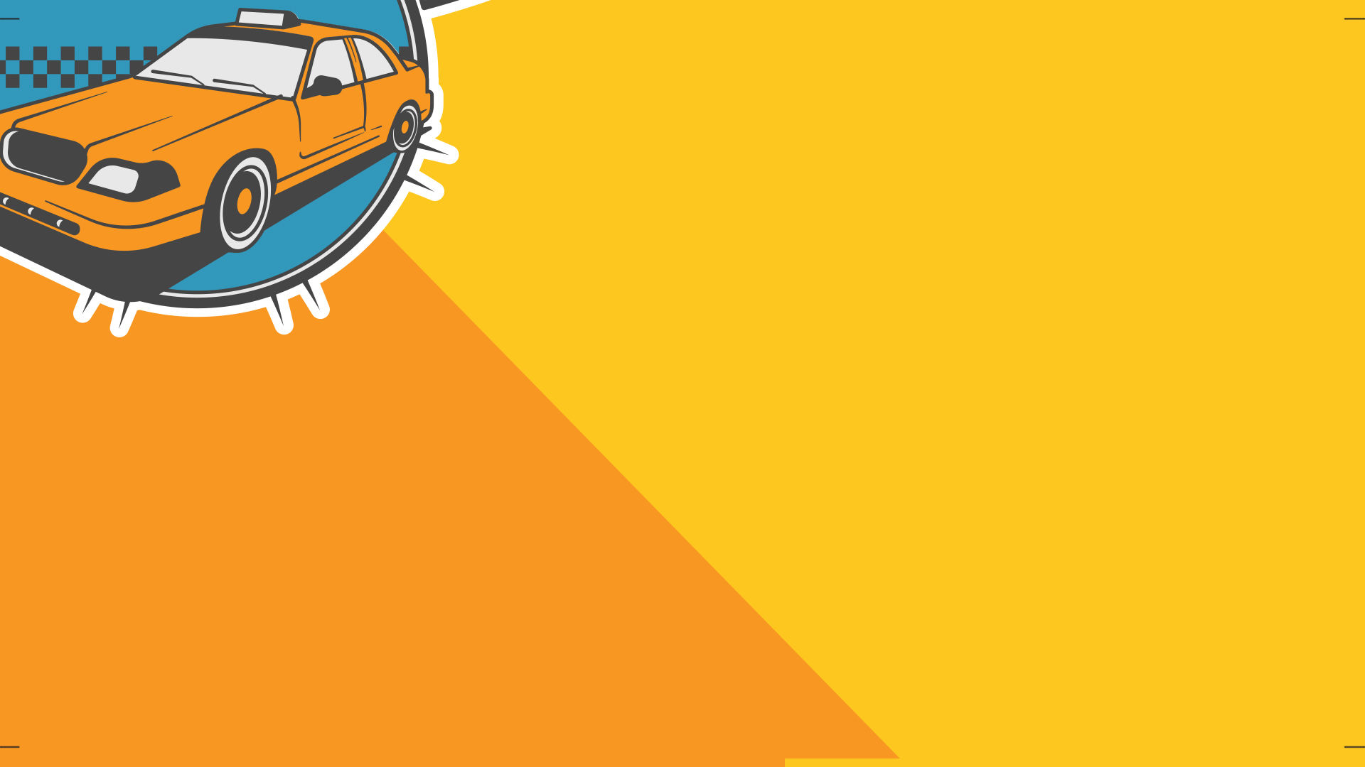 Free Taxi Station Powerpoint & Transportation, Yellow PPT Background and