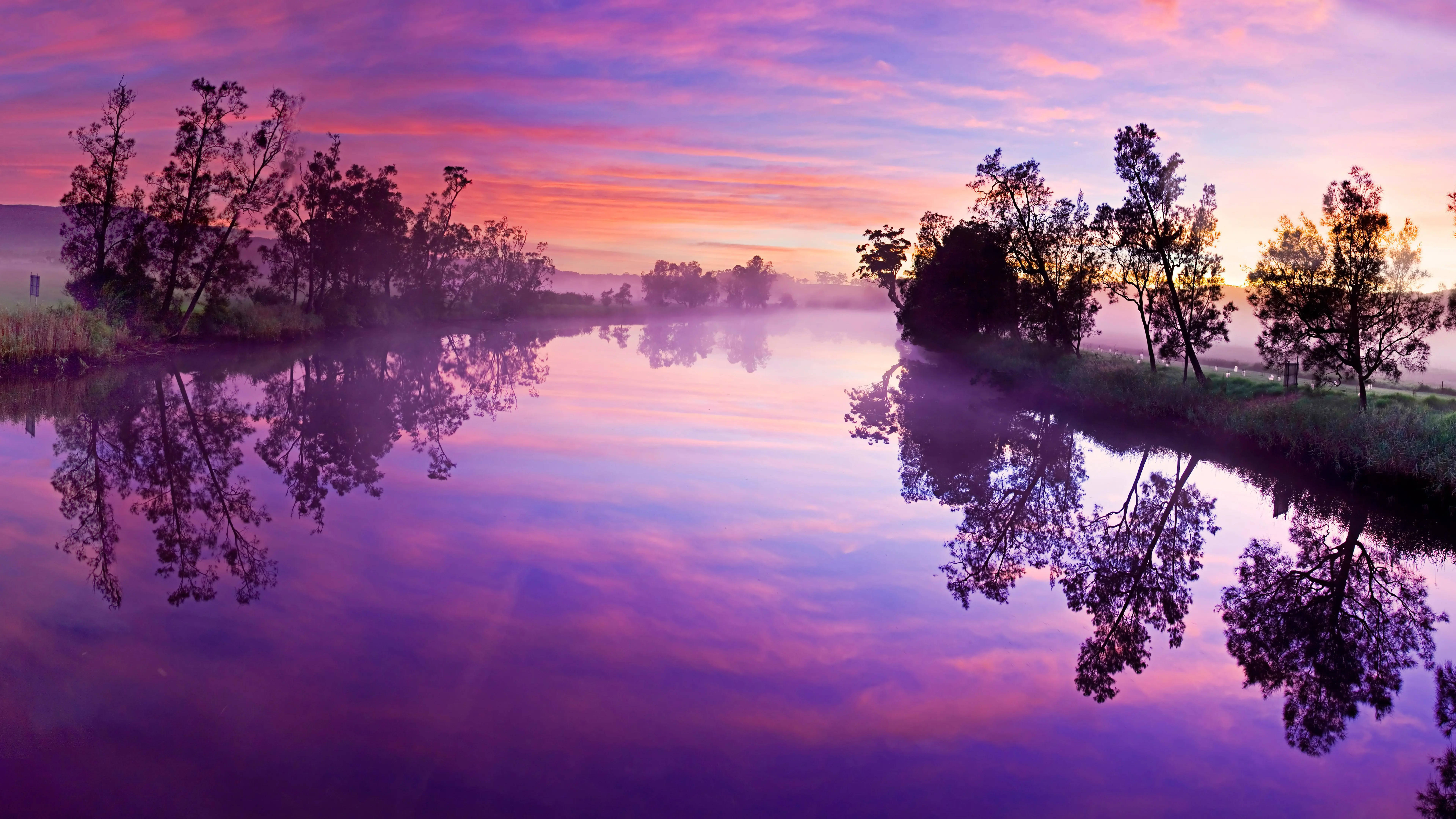 Download 8k Ultra HD Nature Purple Canal Wallpaper