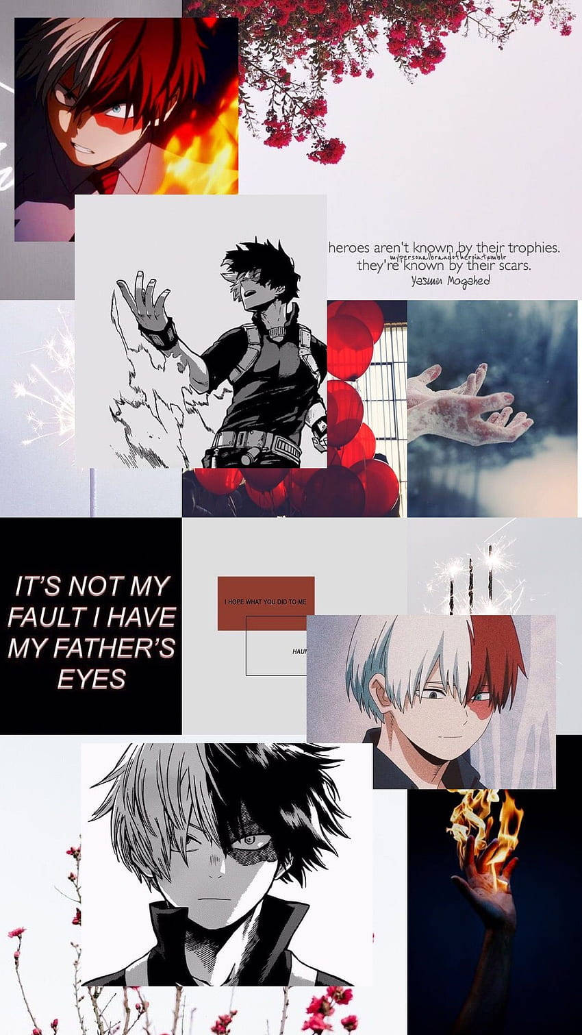 Download Todoroki Aesthetic My Hero Academia With Quotes Wallpaper