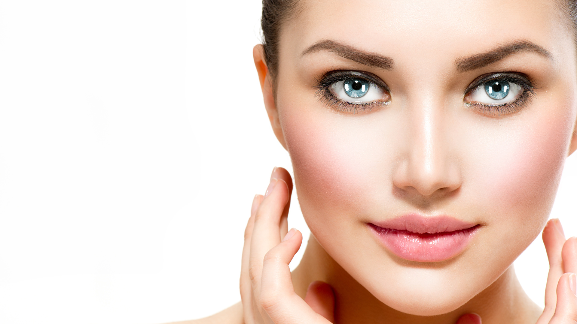 Desktop Wallpaper Girls Makeup Nose Face Beautiful Lips 1920x1080