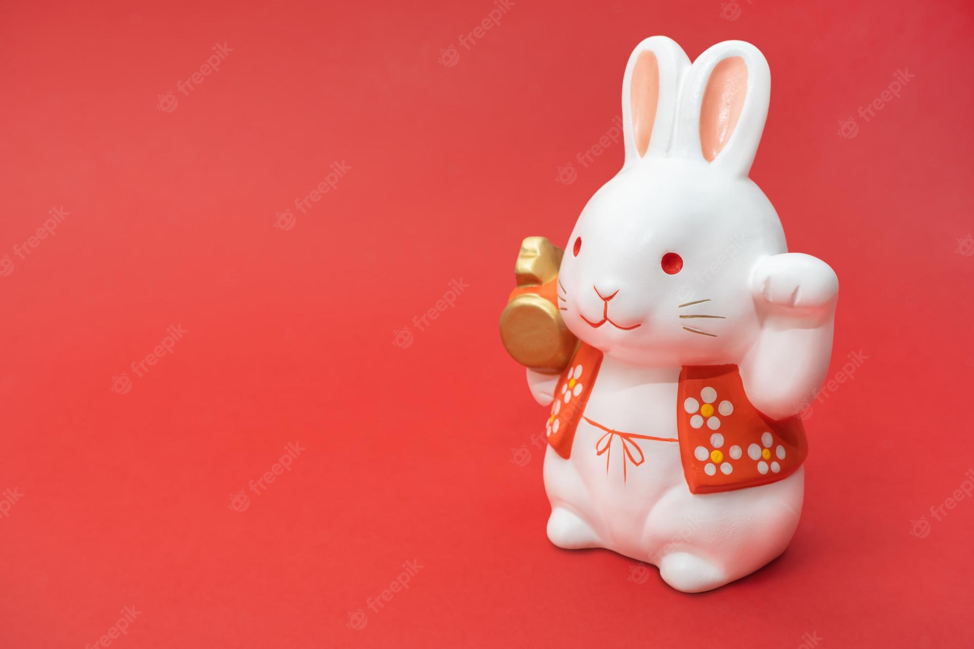 Premium Photo. Symbol of the chinese new year of the rabbit happy new year happy new year chinese rabbit 2023