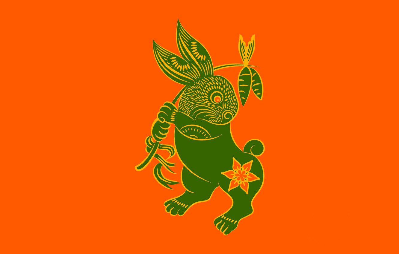 Wallpaper rabbit, zodiac, Zune image for desktop, section минимализм