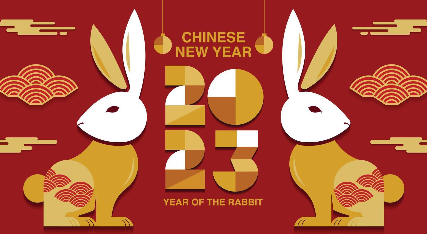Happy new year, Chinese New Year Year of the Rabbit, Chinese Traditional