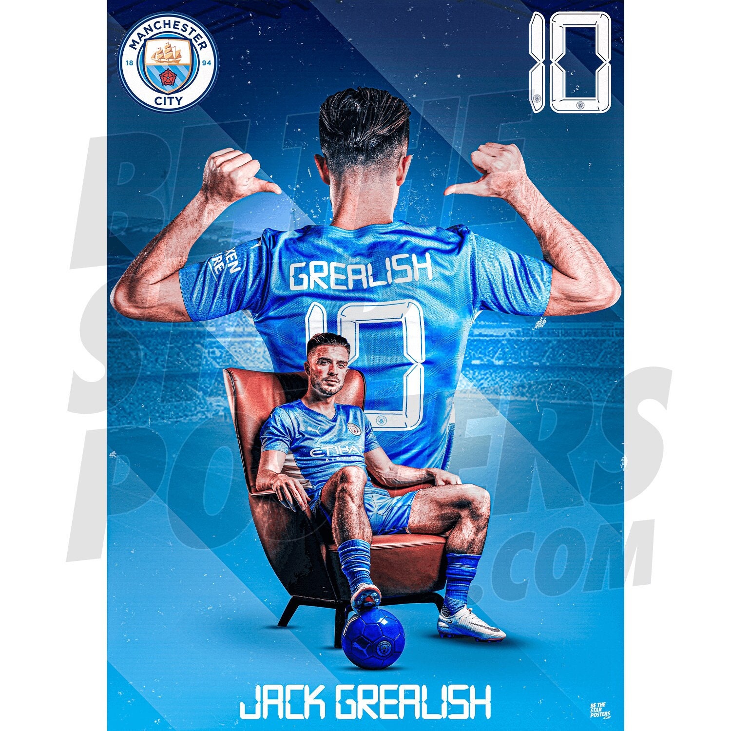 Manchester City FC Jack Grealish 21 22 Man City Poster