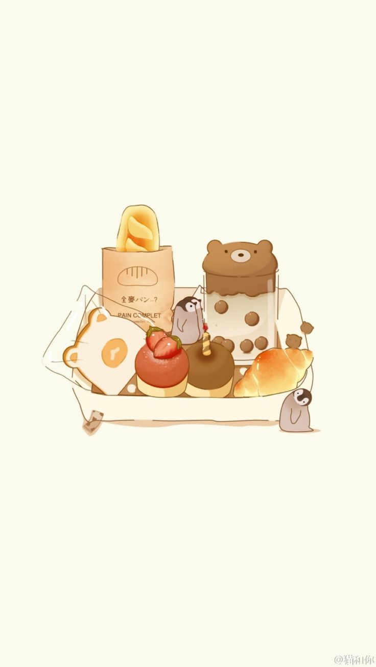 BBack Ground. Cute food wallpaper, Cute kawaii drawings, Cute animal drawings kawaii