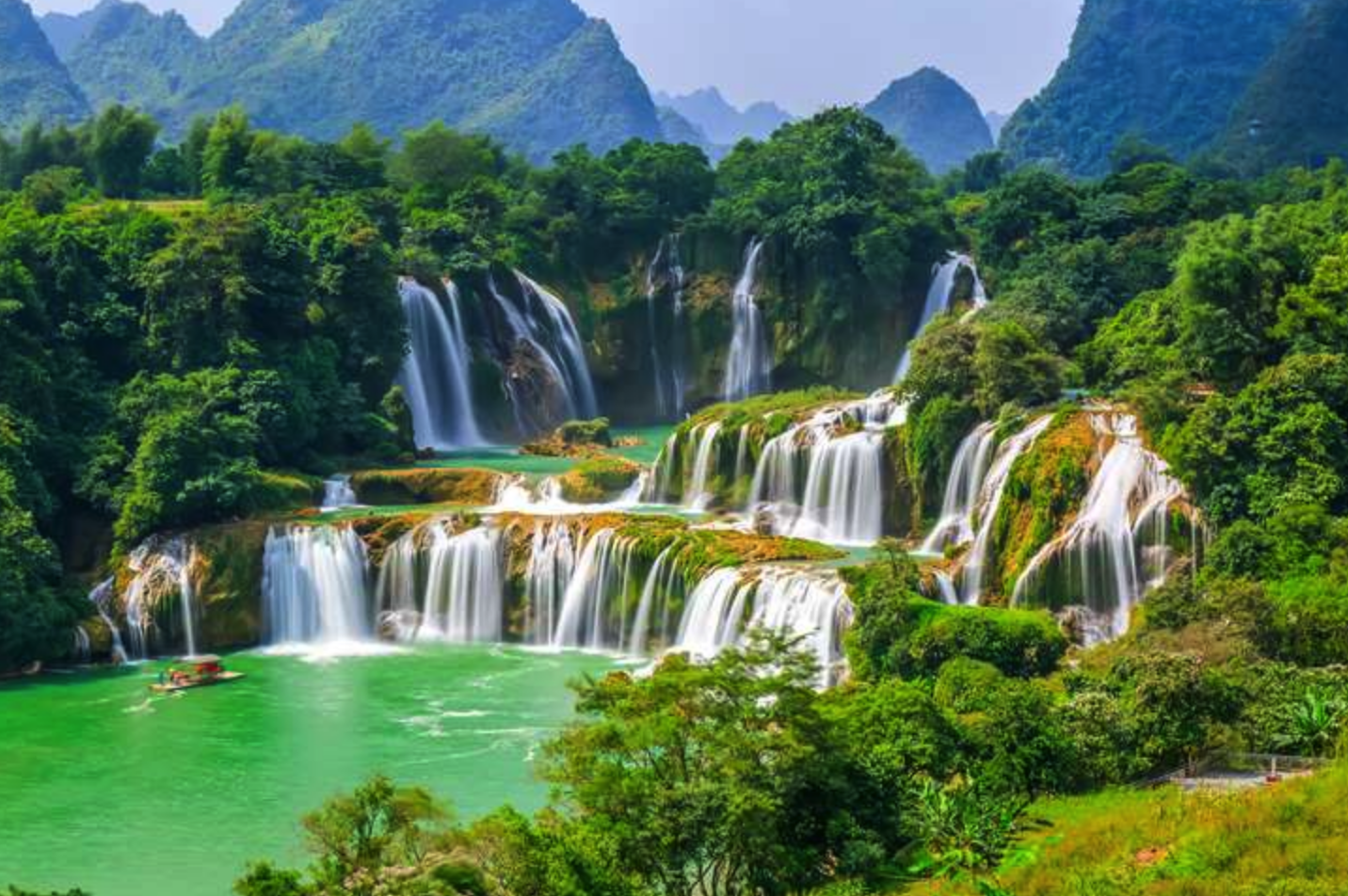 Ban Gioc Detian Falls Spanning The Border Between China And Vietnam #nature #Photography #Makeup #Quotes #Light #Art. Waterfall Photo, Waterfall, Jungle Wallpaper
