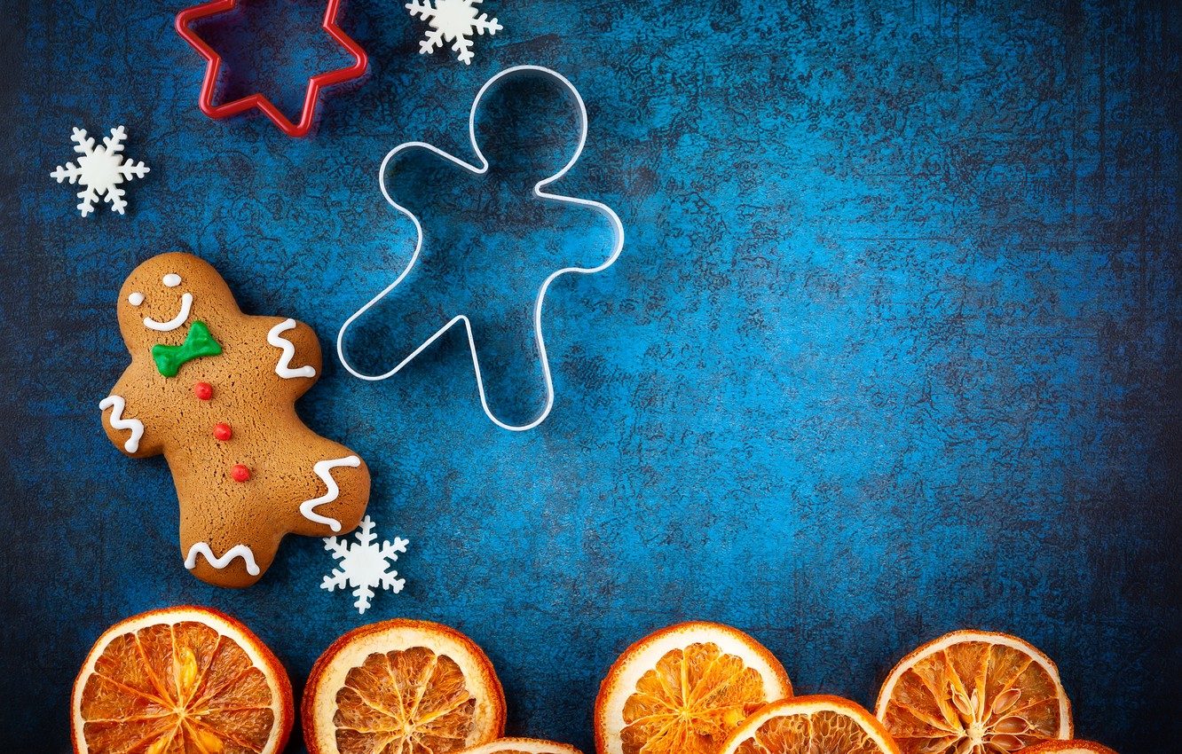 Wallpaper background, holiday, orange, cookies, Christmas, New year, ginger, Svetlana Kolpakova image for desktop, section новый год