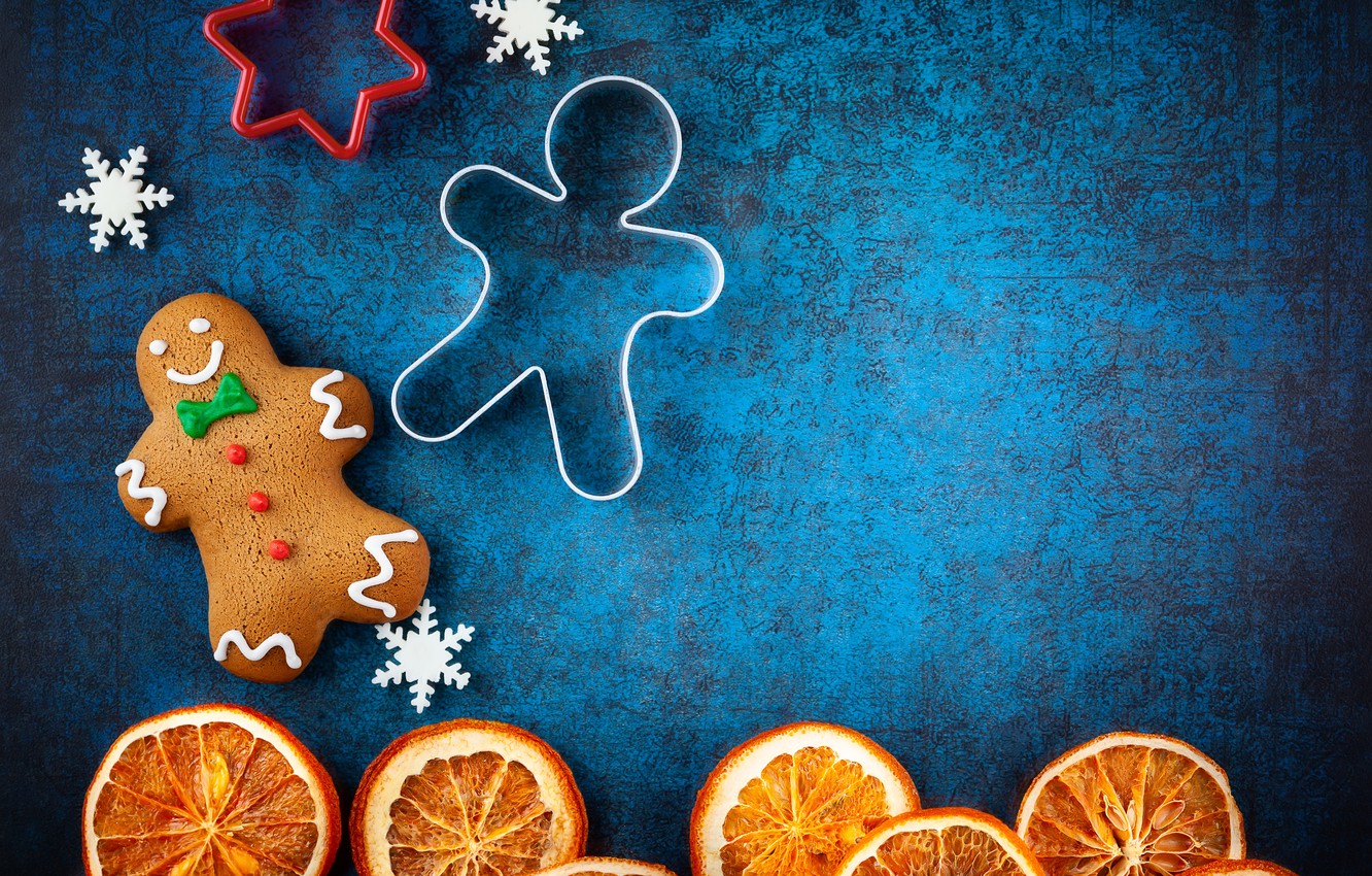 Wallpaper background, holiday, orange, cookies, Christmas, New year, ginger, Svetlana Kolpakova image for desktop, section новый год