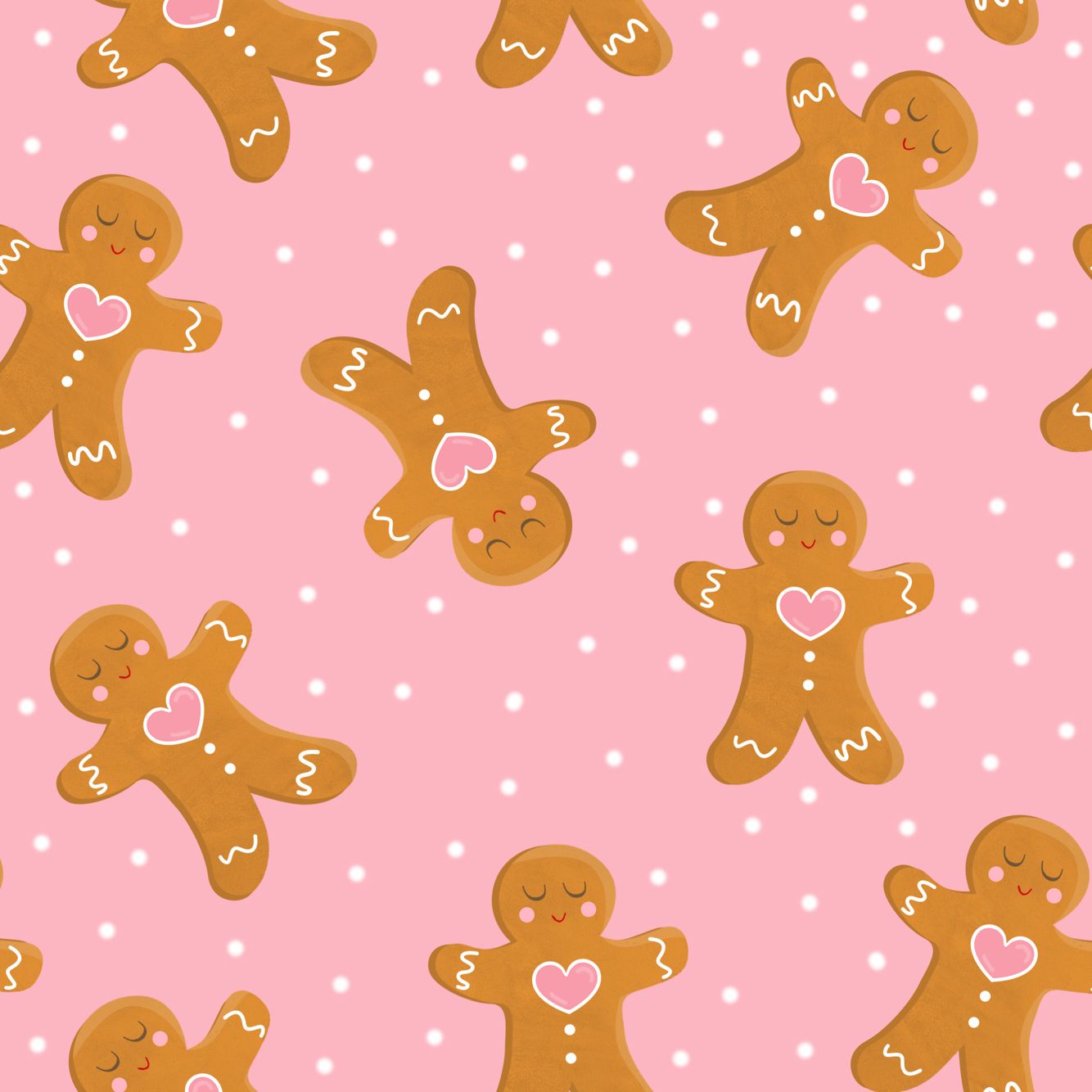 Gingerbread man Christmas pattern illustration. Cute christmas wallpaper, Christmas illustration, Christmas wallpaper background