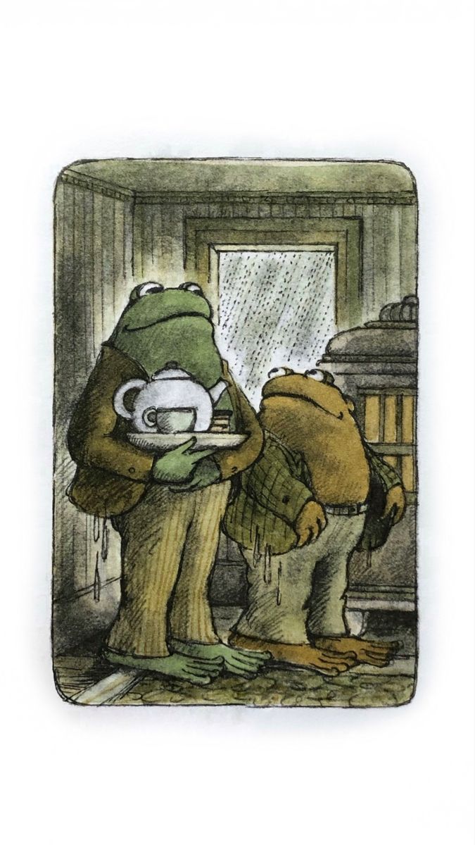 Frog & Toad Wallpaper. Frog art, Frog drawing, Frog and toad aesthetic