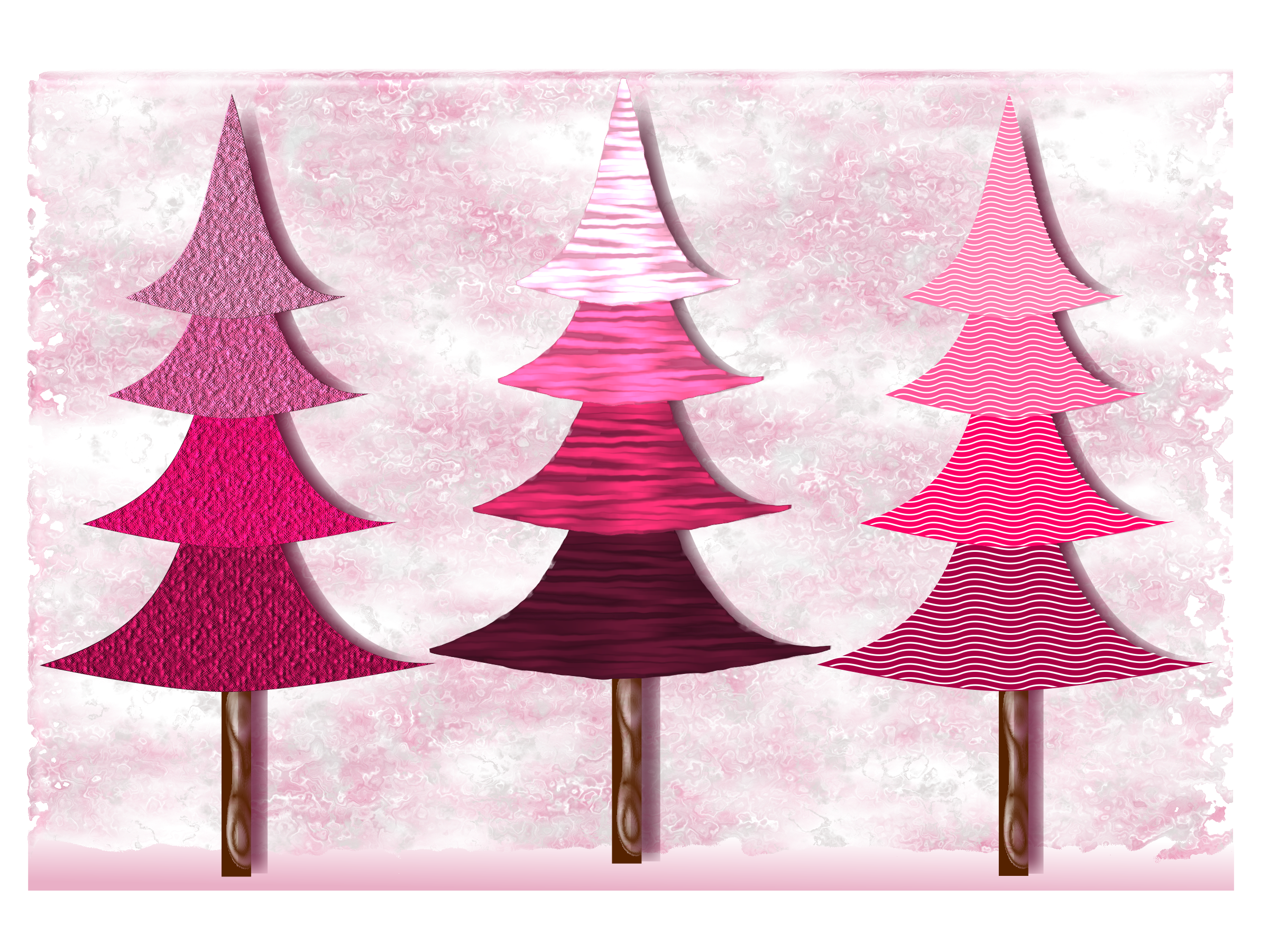 Pink Christmas Trees illustration vector file image Domain photo