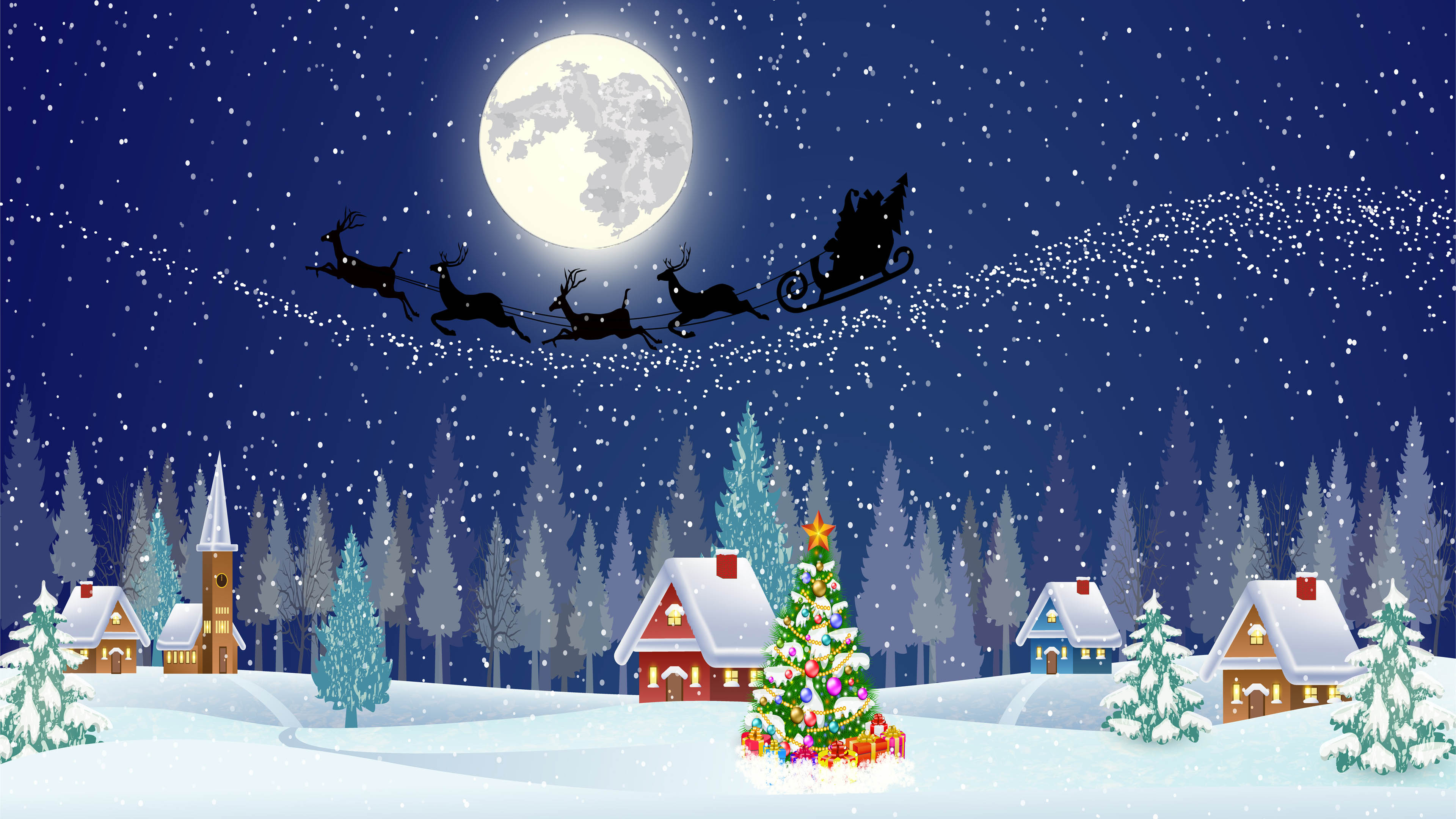 Christmas Night Tree Wallpapers - Wallpaper Cave