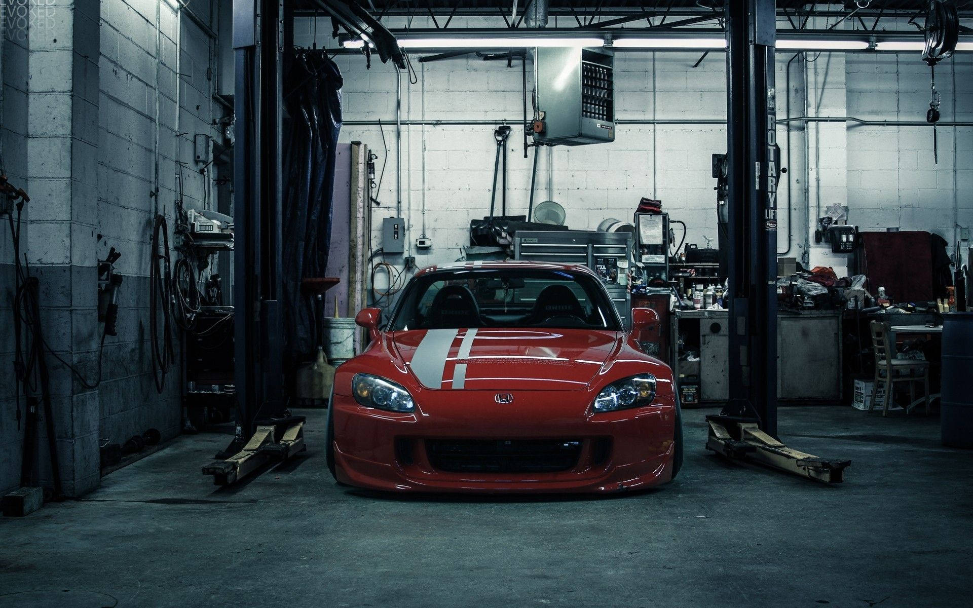 car in the garage