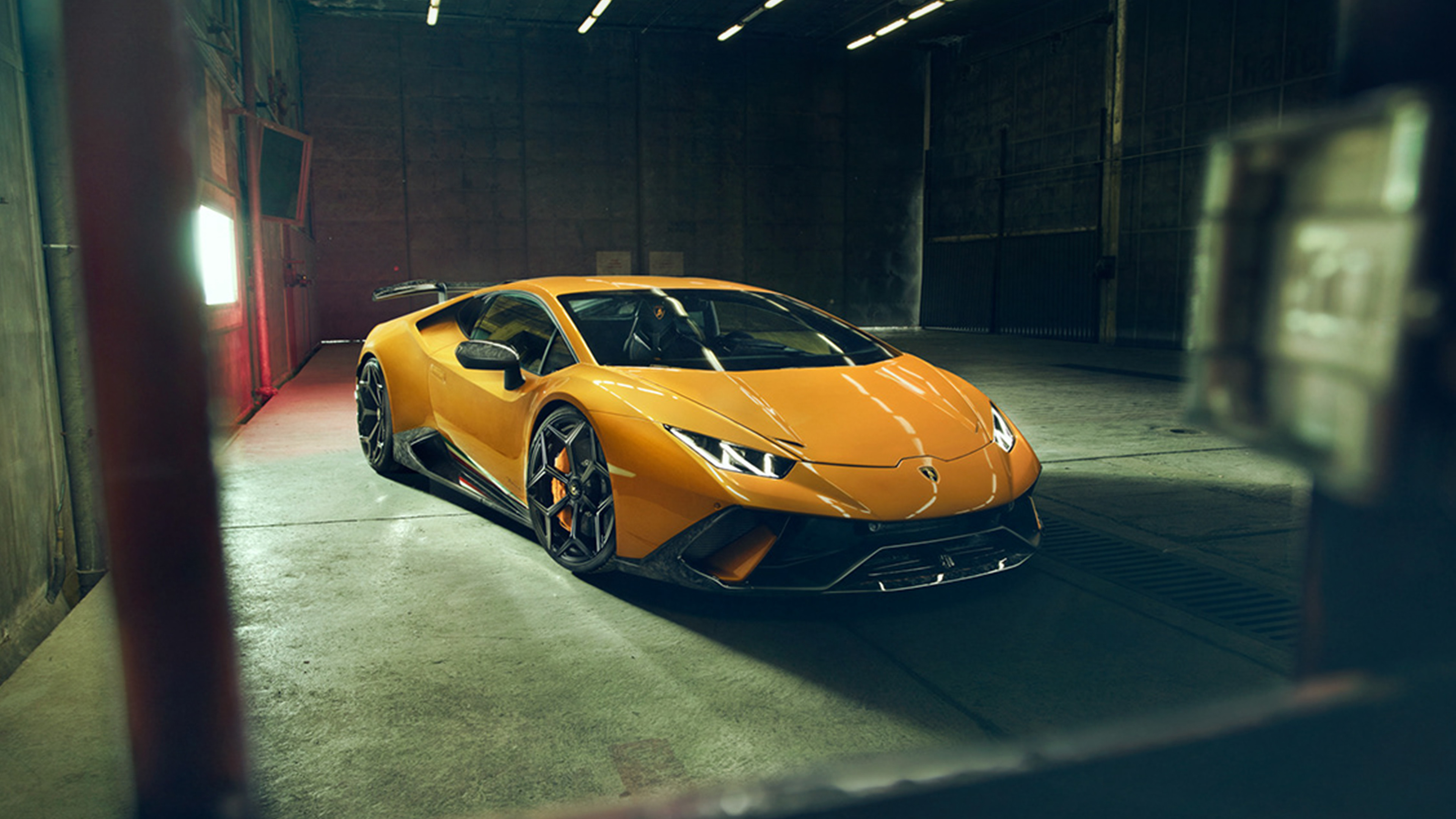 Lamborghini Yellow Car Garage Art Wallpaper