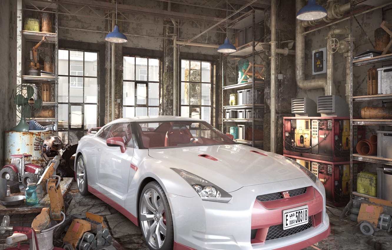 Wallpaper car, the room, equipment, dream car, THE OLD GARAGE image for desktop, section рендеринг