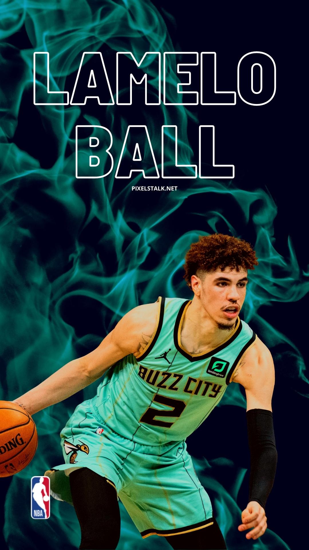Download Lamelo Ball Celebrating On Court Wallpaper