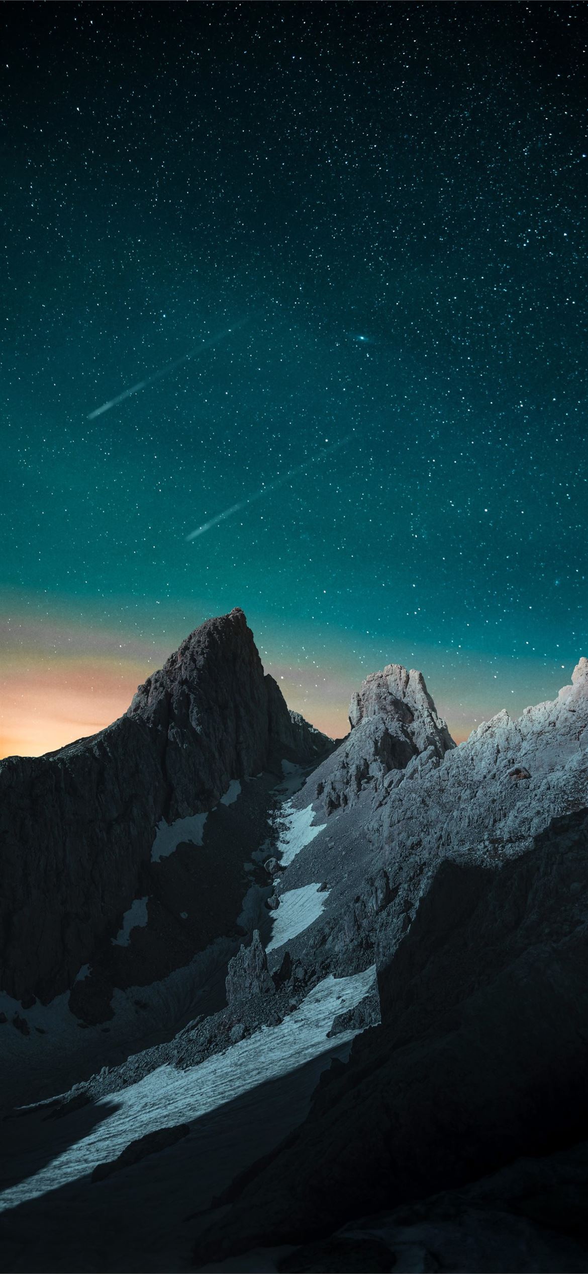 vibrant evening sky rocks mountains 4k iPhone Wallpaper Free Download