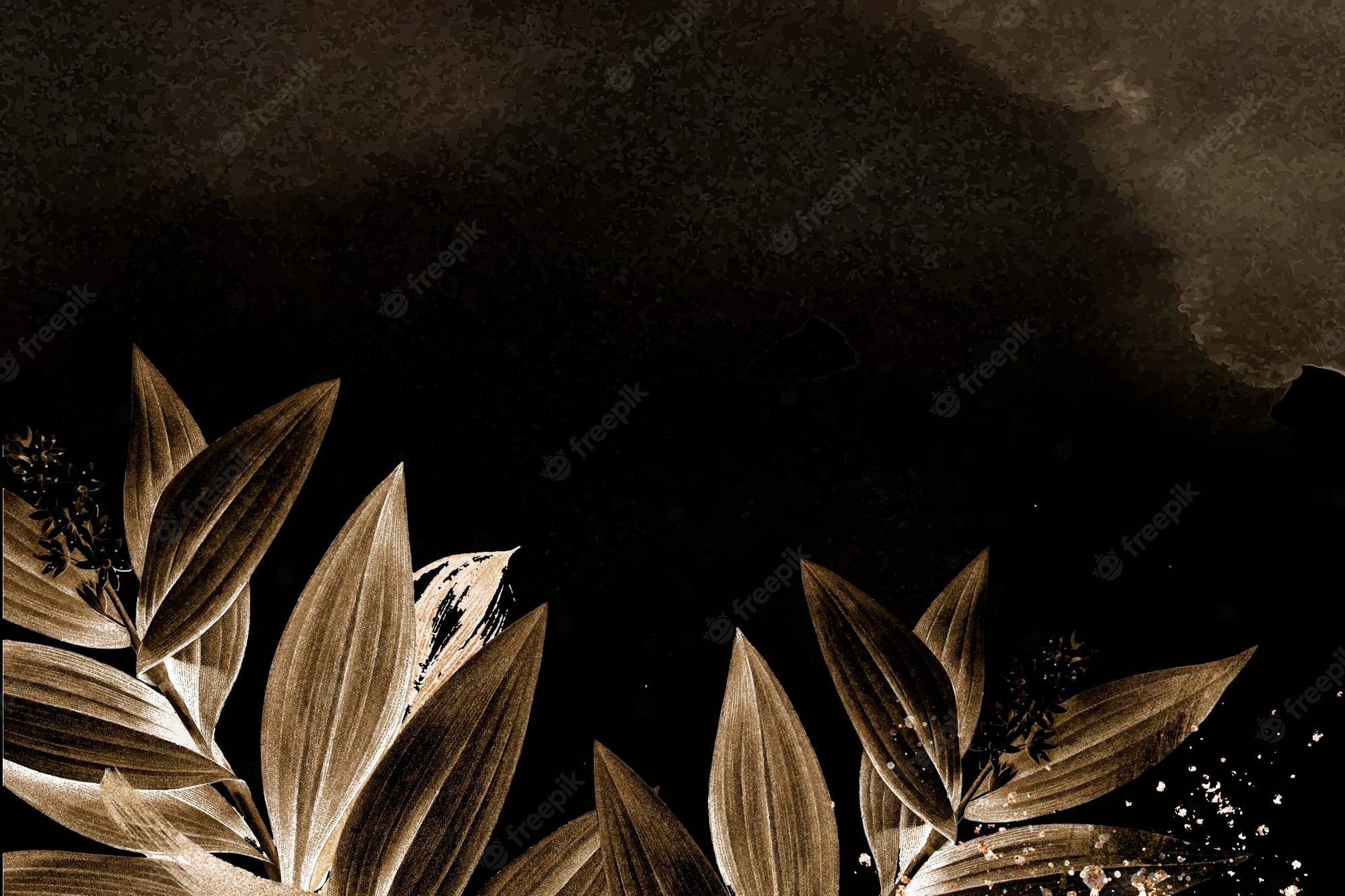 Free Vector. Leaf background brown aesthetic border vector, remixed from vintage public domain image