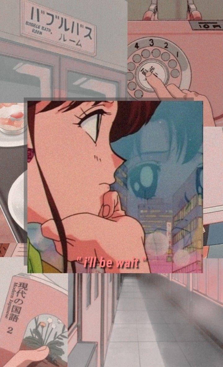 Download Cute Retro Anime Aesthetic 90's Collage Wallpaper