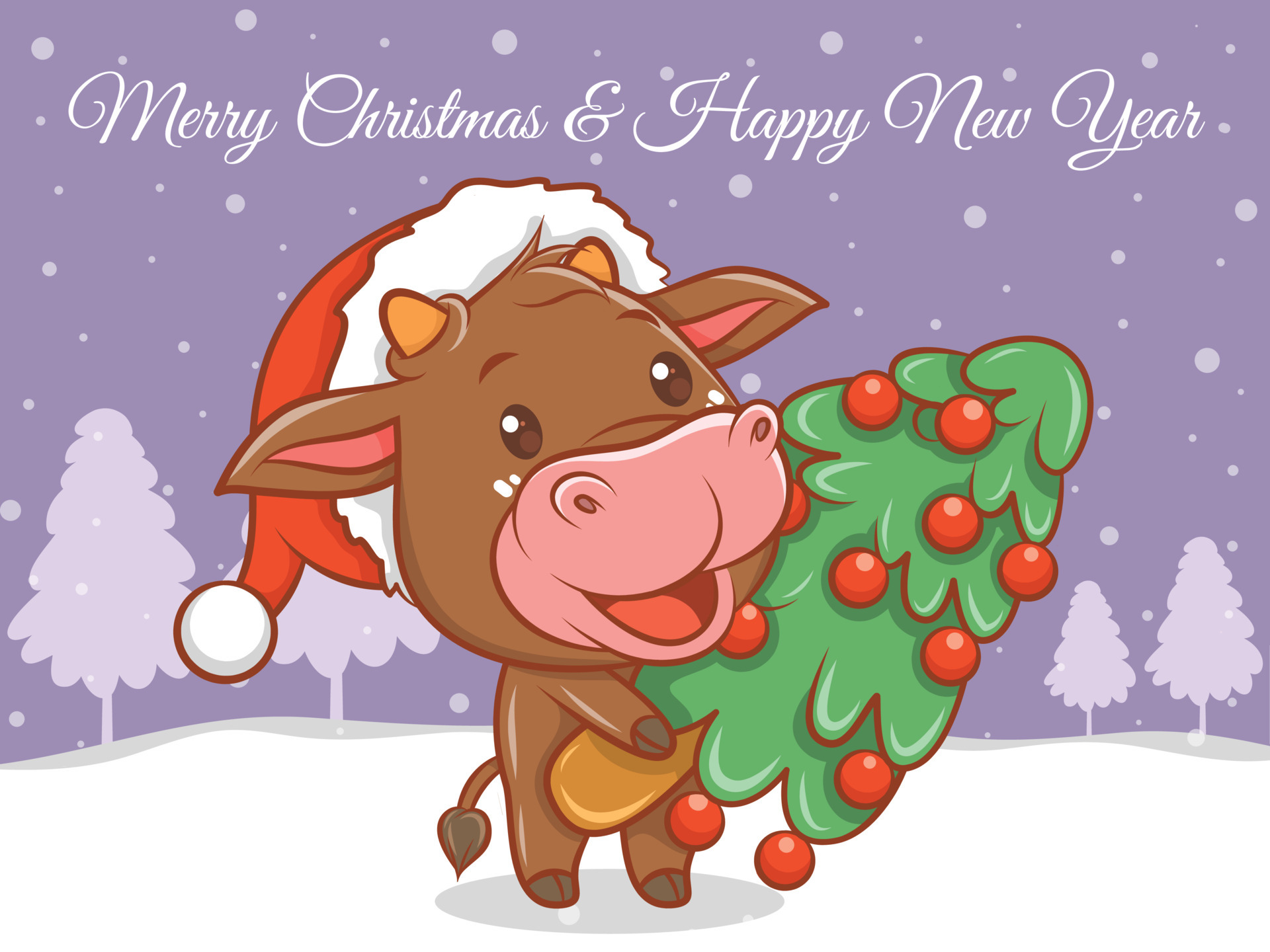 1261 Cow Wallpaper Christmas Images Stock Photos  Vectors  Shutterstock
