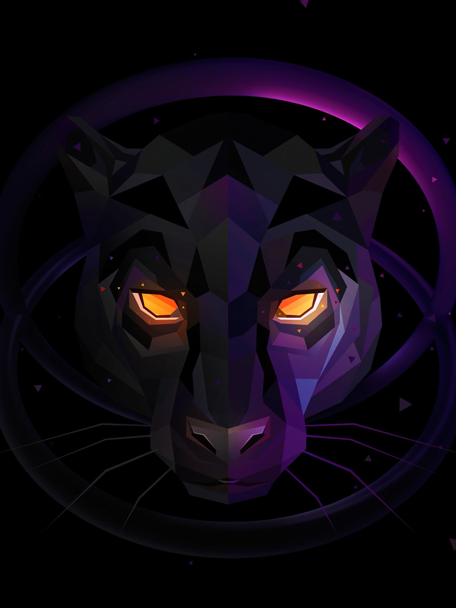 Panther Wallpaper 4K, Scary, Glowing eyes, Graphics CGI